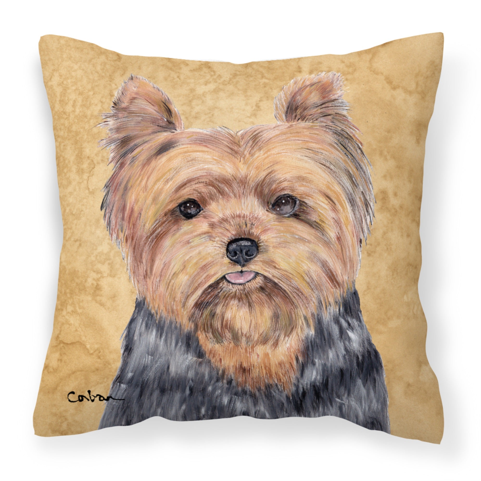 Carolines Treasures SC9123PW1414 Yorkie Decorative Canvas Fabric Pillow, Large, Multicolor