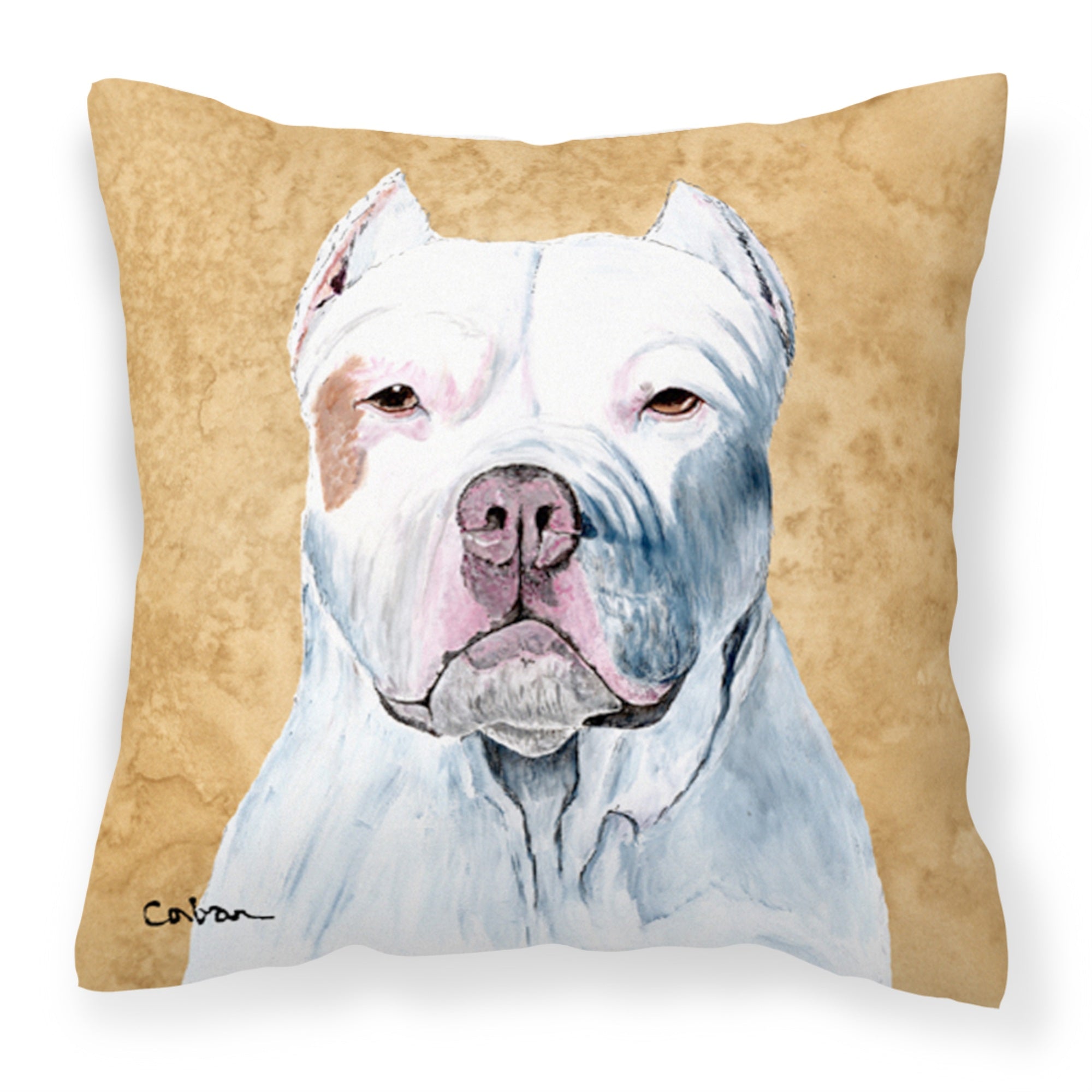 Carolines Treasures SC9130PW1414 Pit Bull Decorative Canvas Fabric Pillow, Large, Multicolor