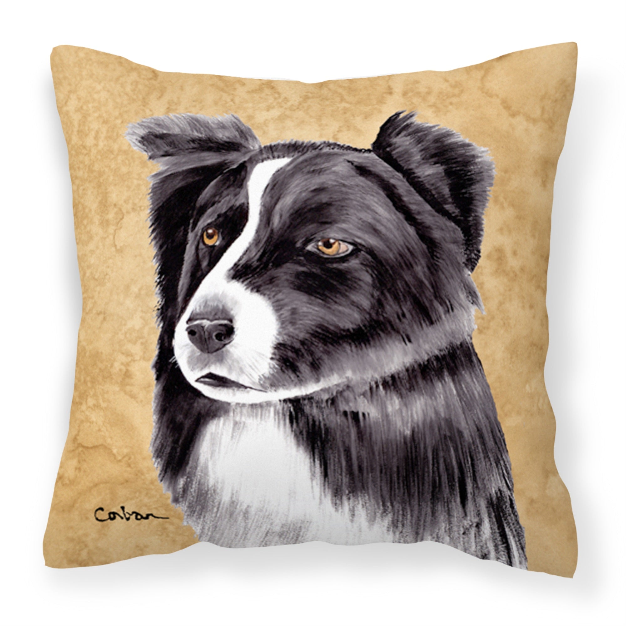 Carolines Treasures SC9138PW1414 Border Collie Decorative Canvas Fabric Pillow, Large, Multicolor
