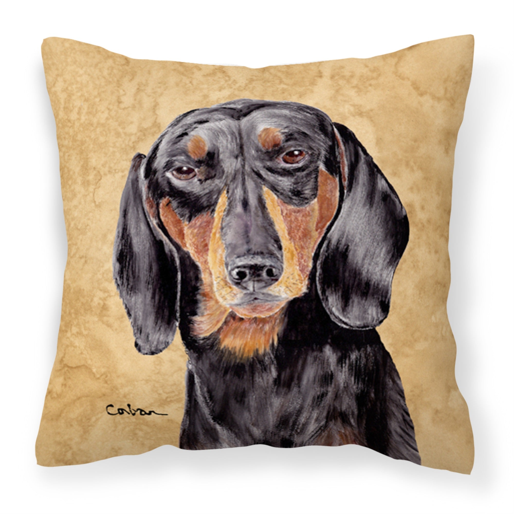 Carolines Treasures SC9139PW1414 Dachshund Decorative Canvas Fabric Pillow, Large, Multicolor
