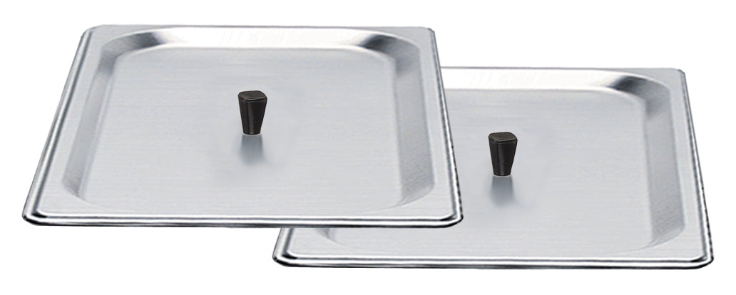 Two 1/2 Size Stainless Lids