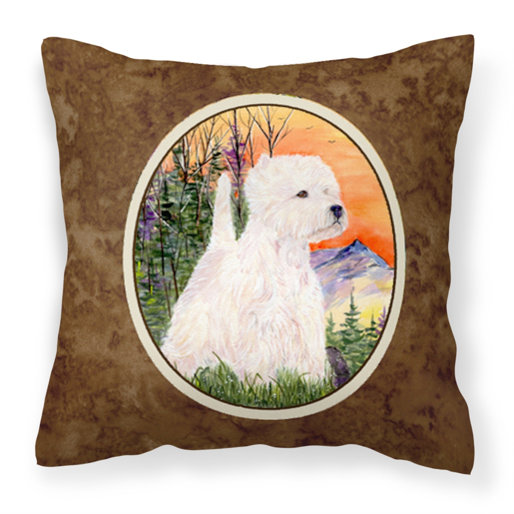 Carolines Treasures SS1013PW1414 Westie Decorative Canvas Fabric Pillow, Large, Multicolor