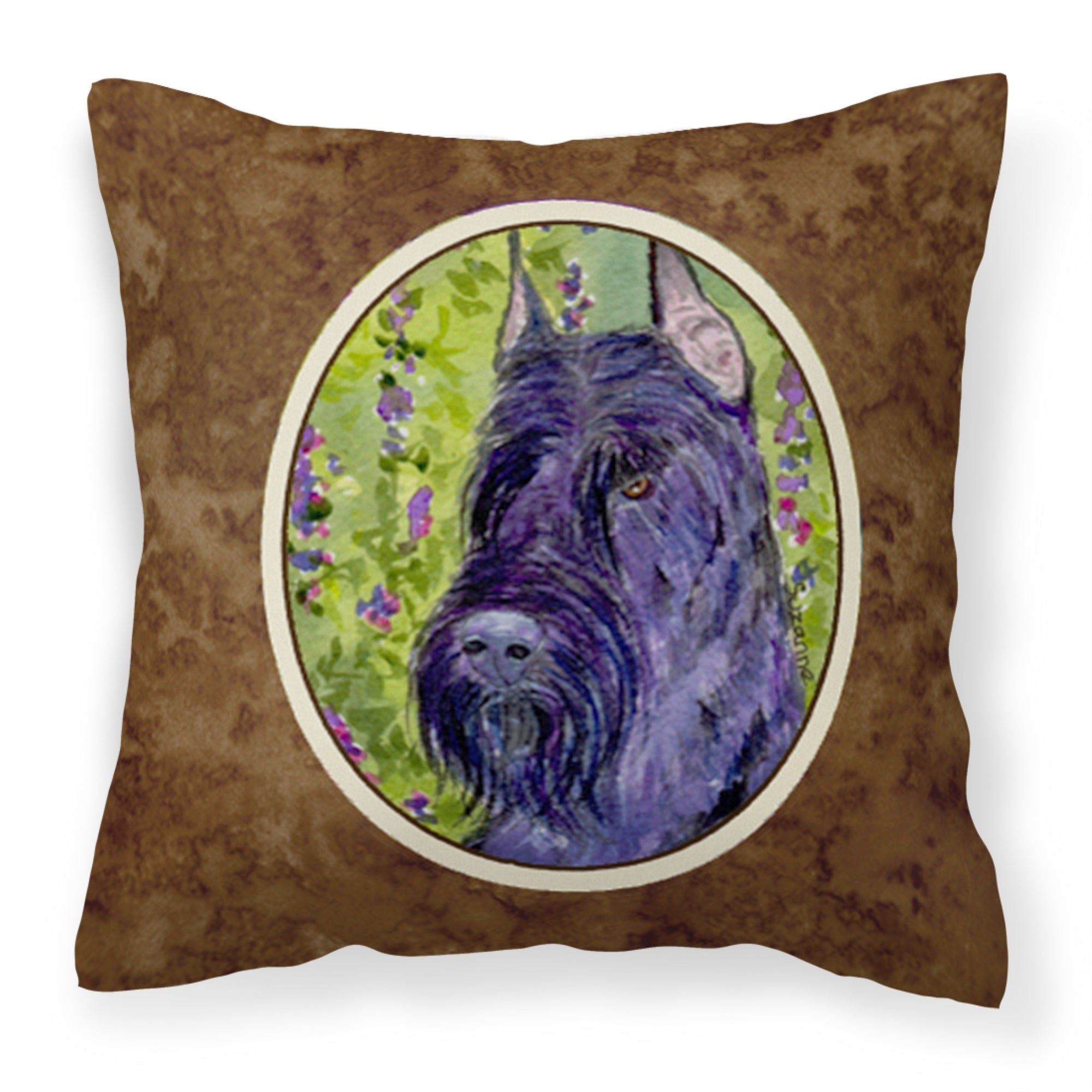 Carolines Treasures SS1018PW1414 Scottish Terrier Decorative Canvas Fabric Pillow, Large, Multicolor