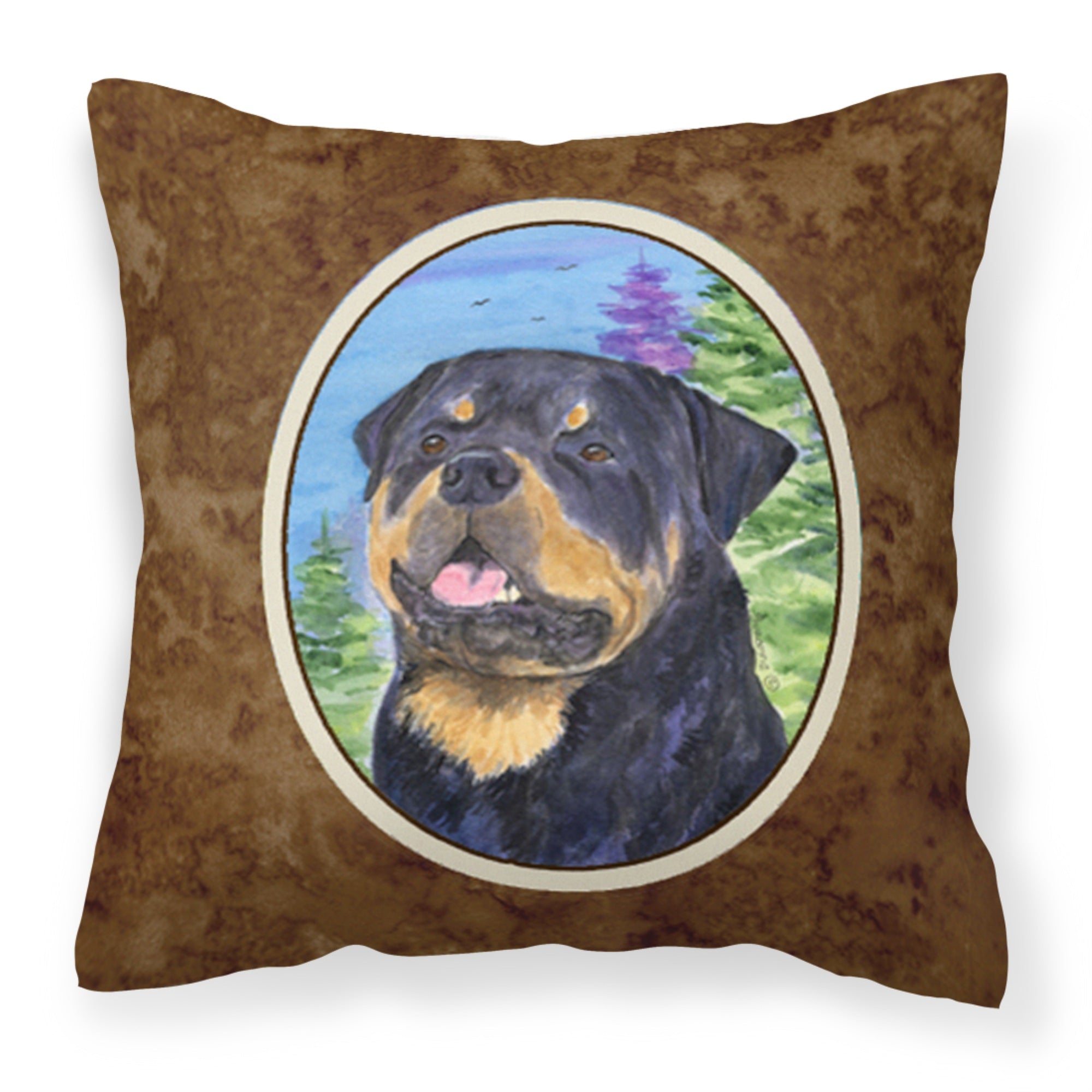 Carolines Treasures SS1026PW1414 Rottweiler Decorative Canvas Fabric Pillow, Large, Multicolor