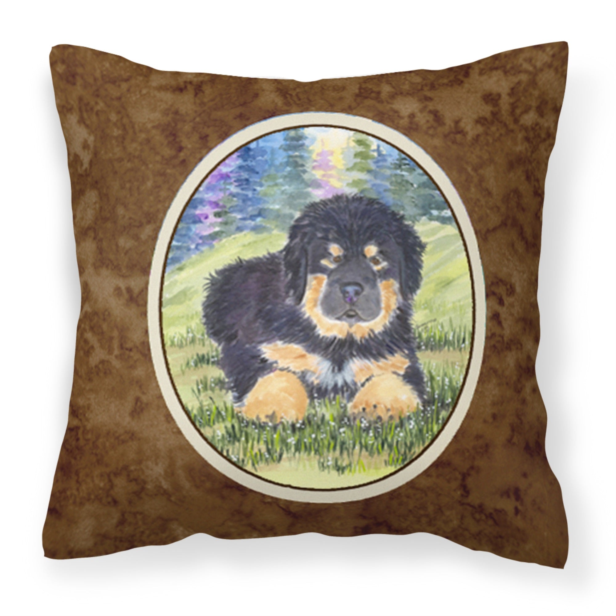 Carolines Treasures SS1037PW1414 Tibetan Mastiff Decorative Canvas Fabric Pillow, Large, Multicolor