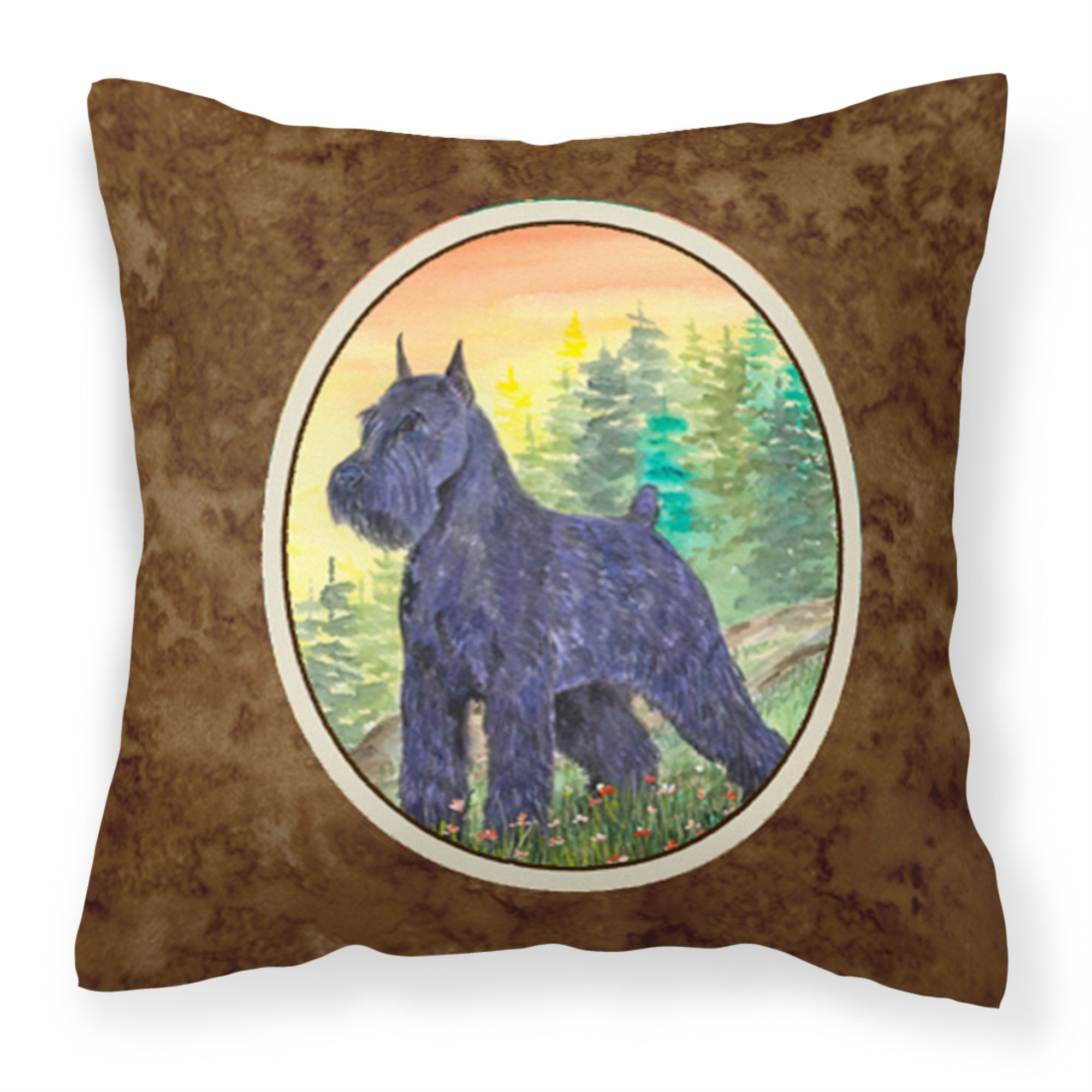 Carolines Treasures SS1051PW1414 Schnauzer Decorative Canvas Fabric Pillow, Large, Multicolor
