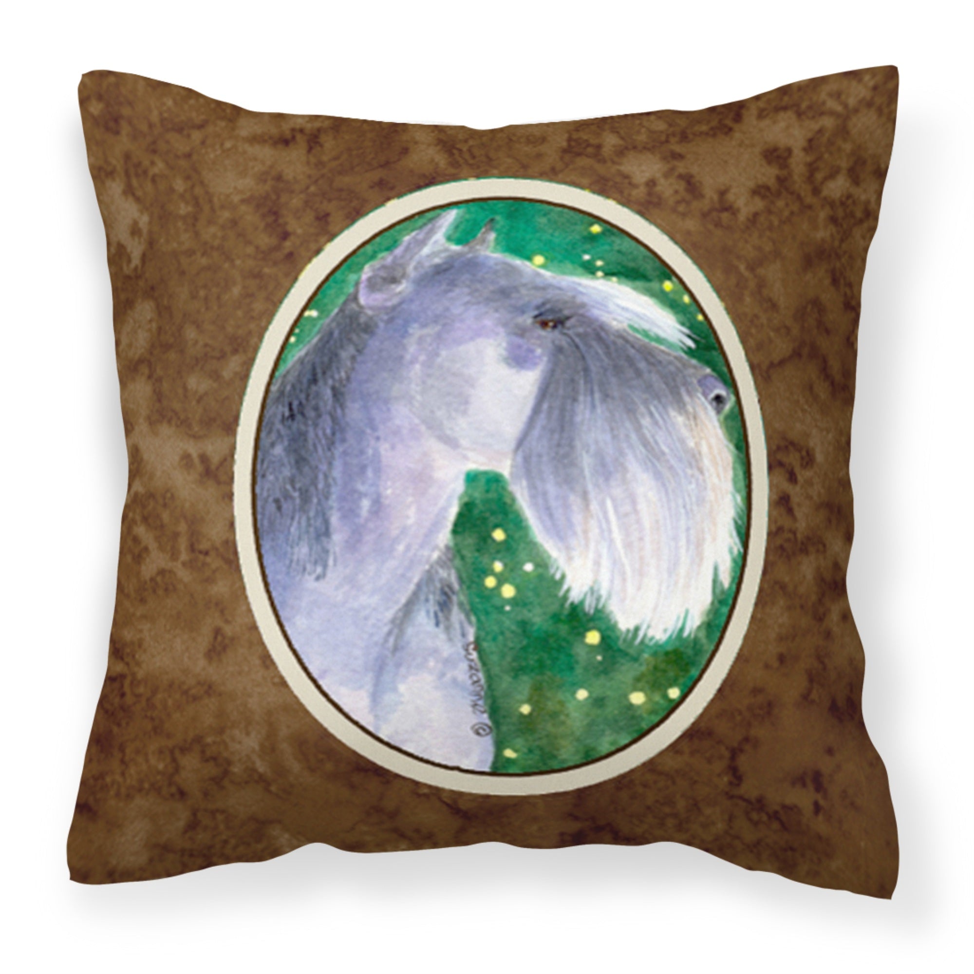 Carolines Treasures SS1052PW1414 Schnauzer Decorative Canvas Fabric Pillow, Large, Multicolor
