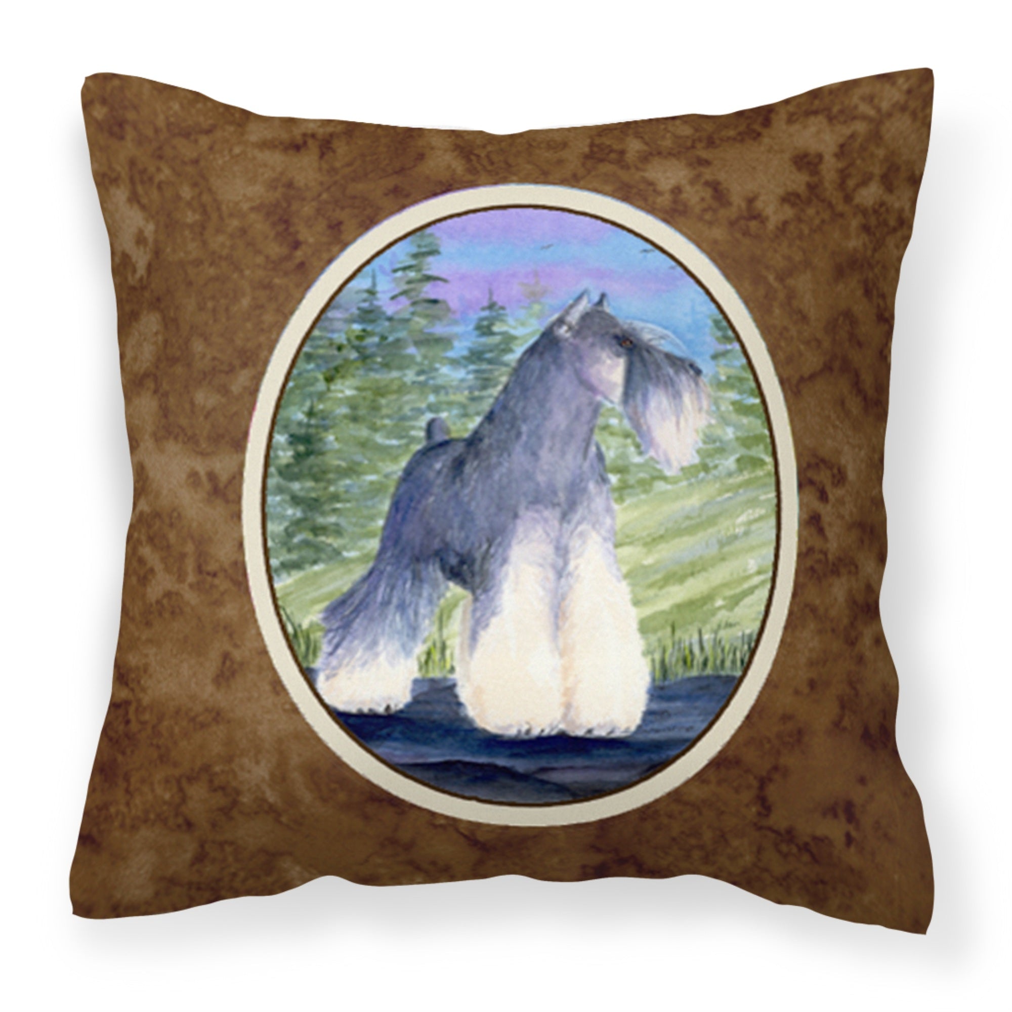 Carolines Treasures SS1061PW1414 Schnauzer Decorative Canvas Fabric Pillow, Large, Multicolor