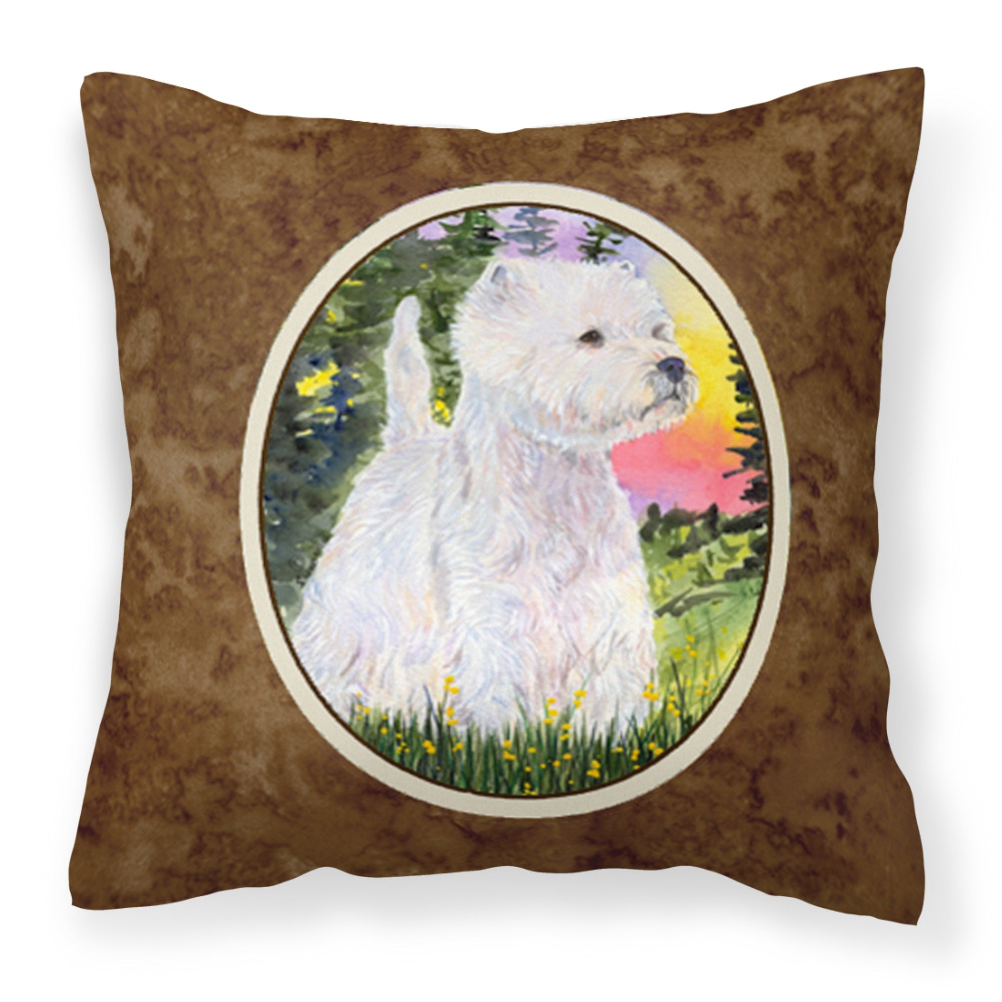 Carolines Treasures SS1067PW1414 Westie Decorative Canvas Fabric Pillow, Large, Multicolor