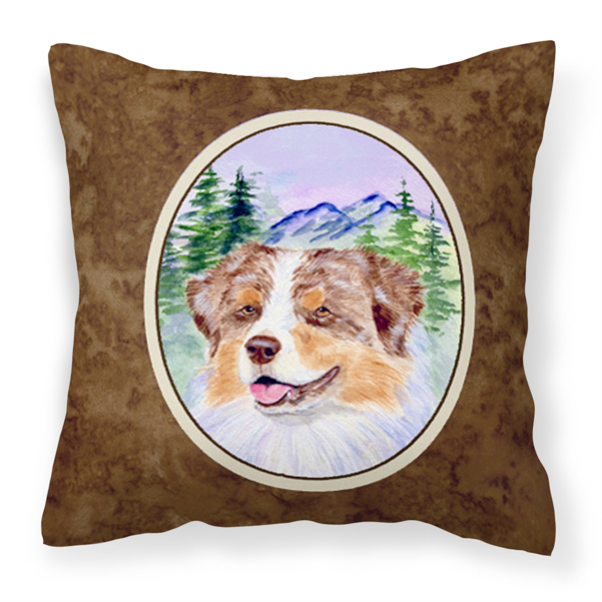 Carolines Treasures SS8001PW1414 Australian Shepherd Decorative Canvas Fabric Pillow, Large, Multicolor