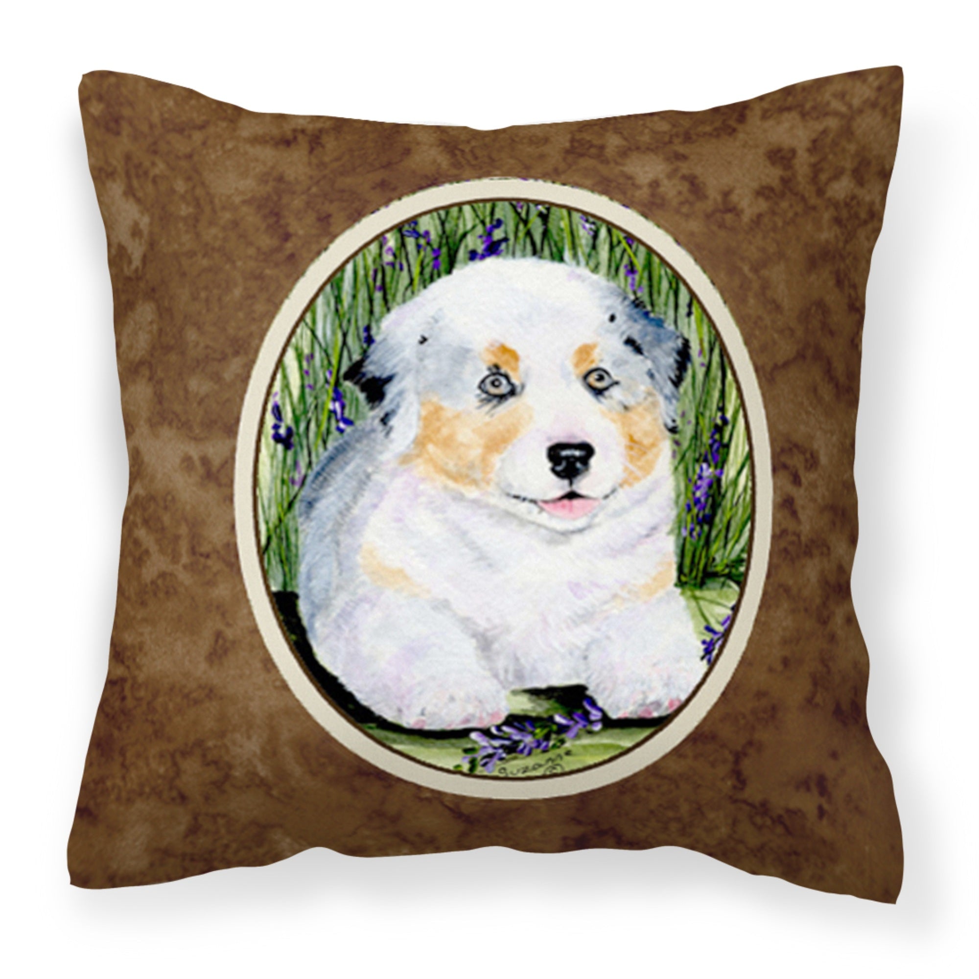 Carolines Treasures SS8005PW1414 Australian Shepherd Decorative Canvas Fabric Pillow, Large, Multicolor