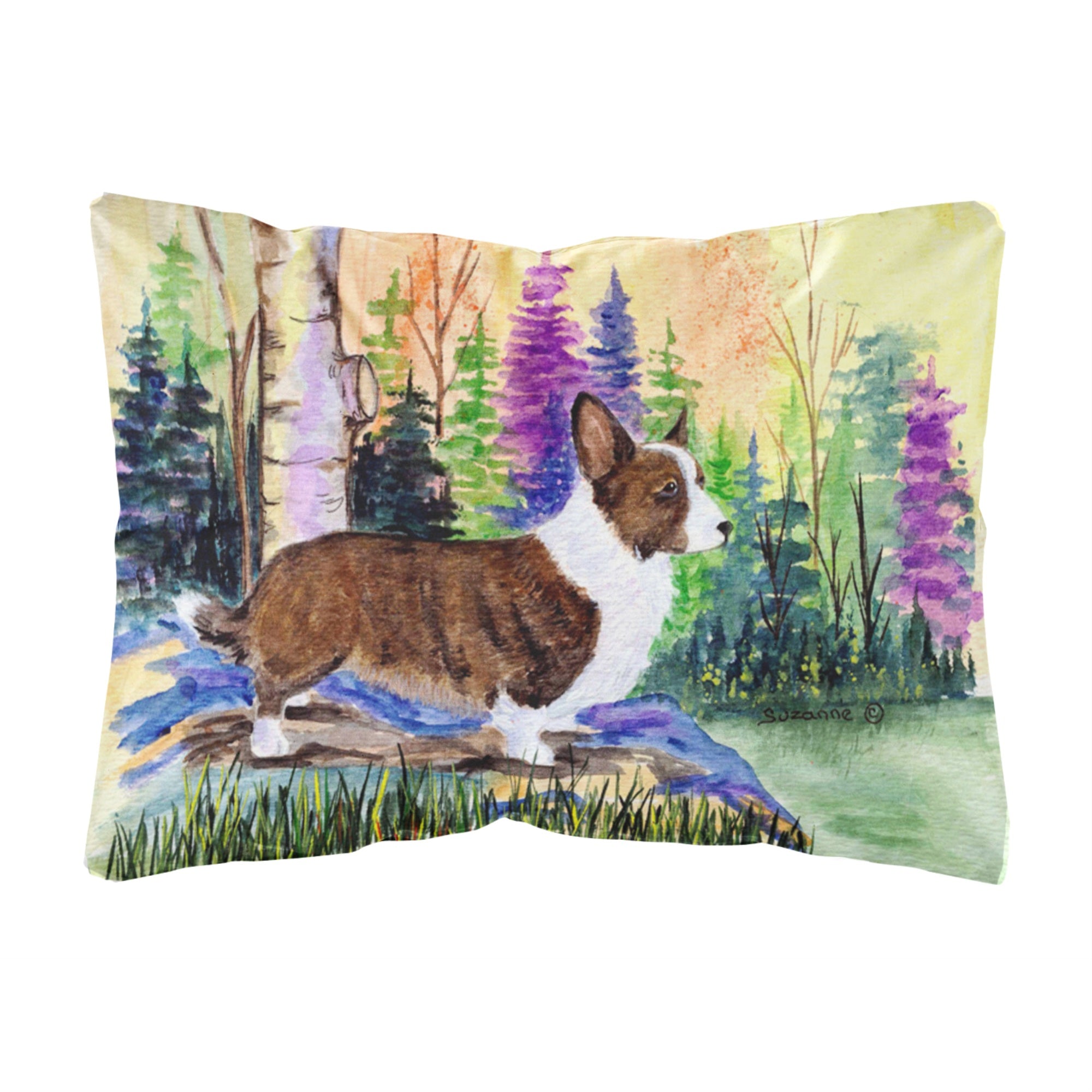 Carolines Treasures SS8006PW1216 Corgi Decorative Canvas Fabric Pillow, Large, Multicolor