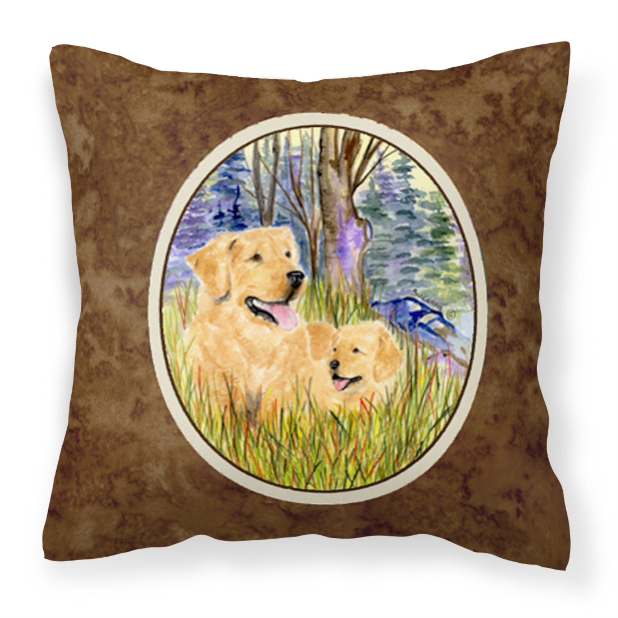 Carolines Treasures SS8014PW1414 Golden Retriever Decorative Canvas Fabric Pillow, Large, Multicolor
