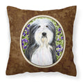 Carolines Treasures SS8022PW1414 Bearded Collie Decorative Canvas Fabric Pillow, Large, Multicolor