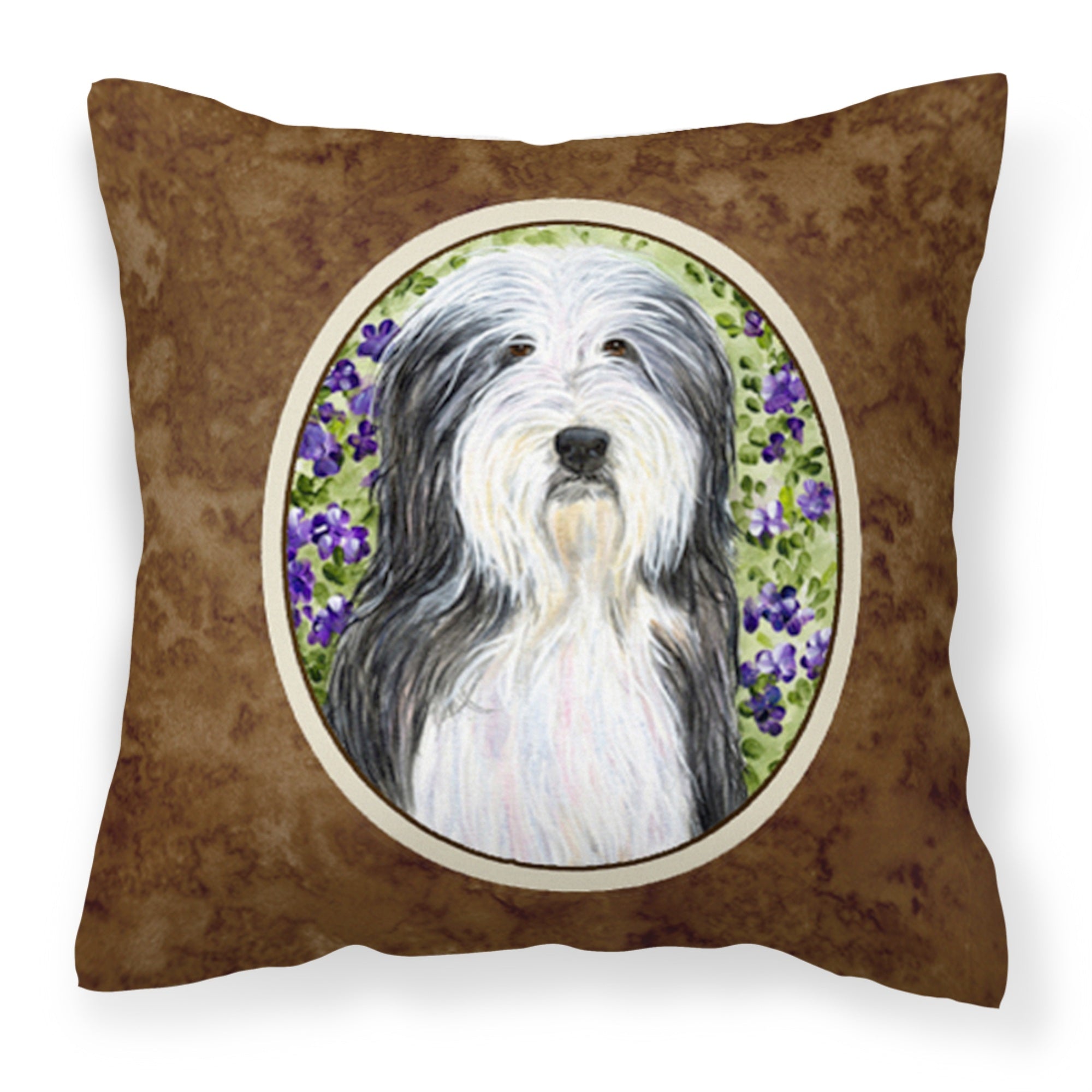 Carolines Treasures SS8022PW1414 Bearded Collie Decorative Canvas Fabric Pillow, Large, Multicolor