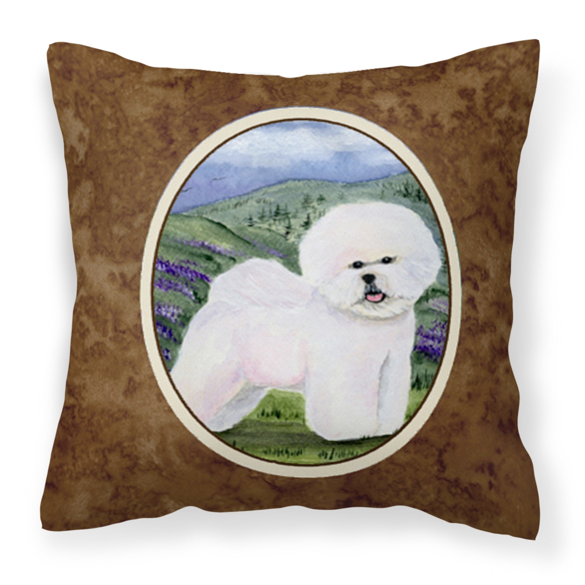 Carolines Treasures SS8025PW1414 Bichon Frise Decorative Canvas Fabric Pillow, Large, Multicolor