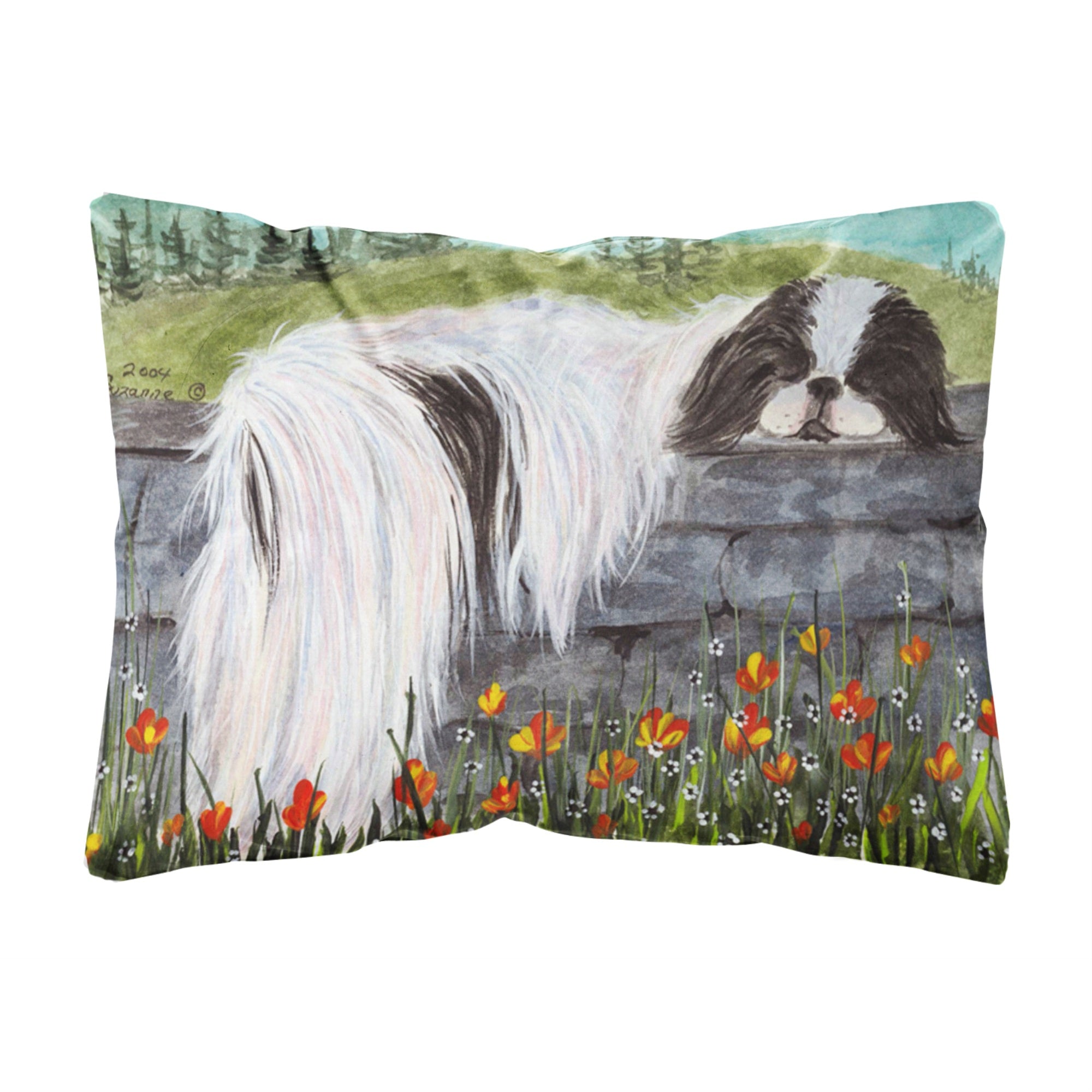 Carolines Treasures SS8030PW1216 Japanese Chin Decorative Canvas Fabric Pillow, Large, Multicolor