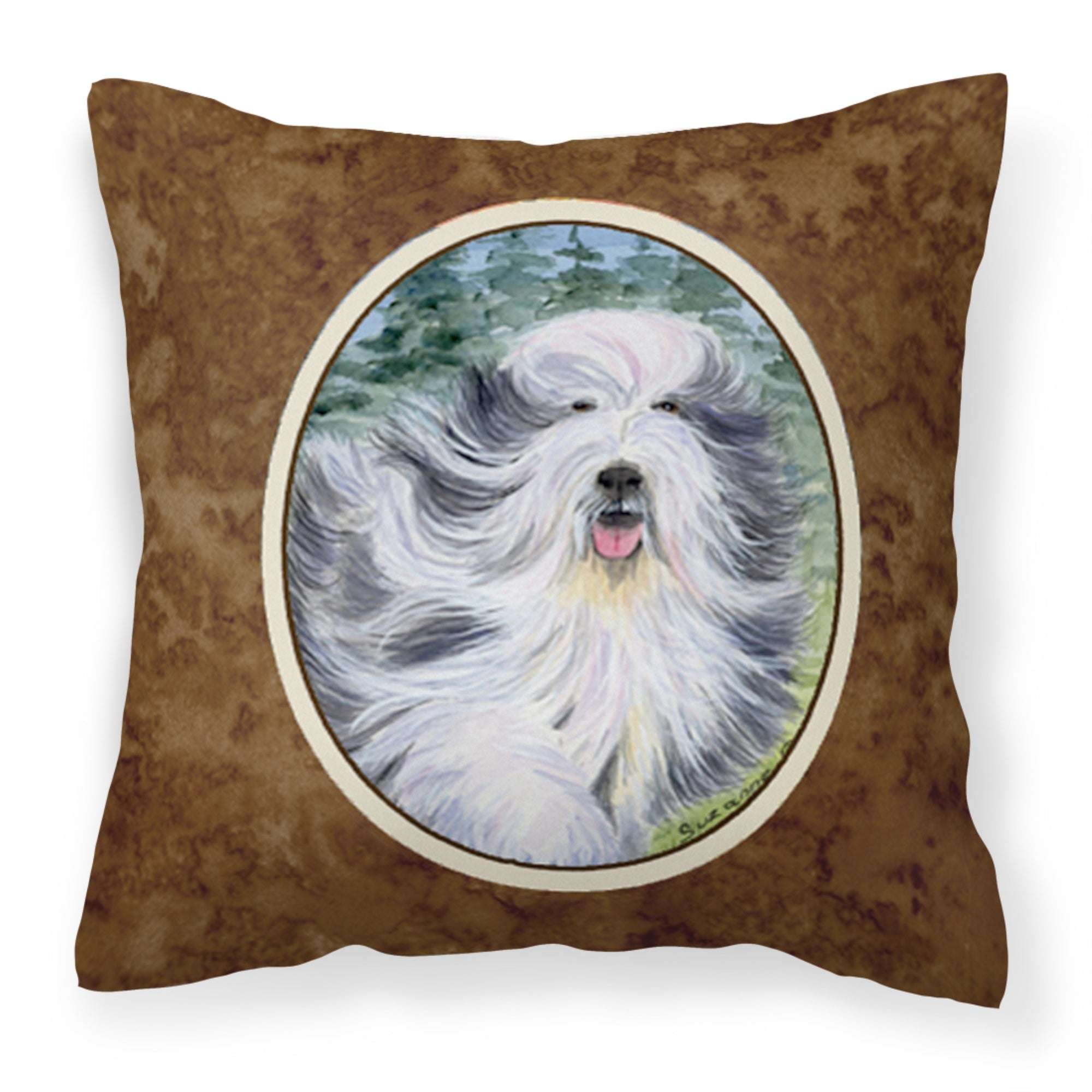 Carolines Treasures SS8037PW1414 Bearded Collie Decorative Canvas Fabric Pillow, Large, Multicolor