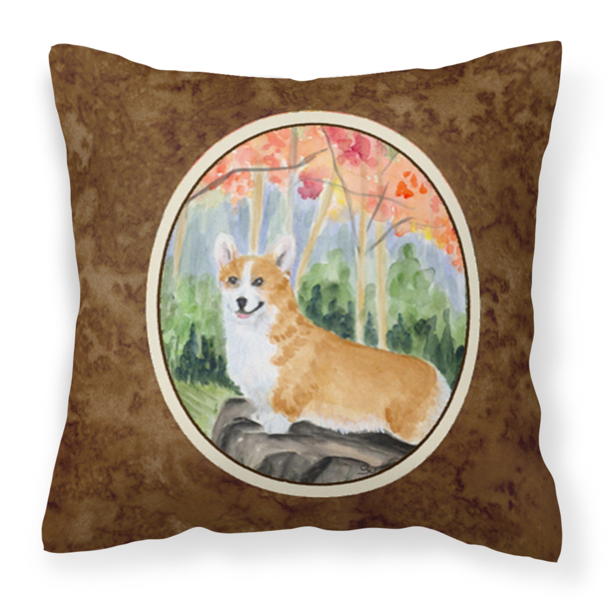 Carolines Treasures SS8039PW1414 Corgi Decorative Canvas Fabric Pillow, Large, Multicolor