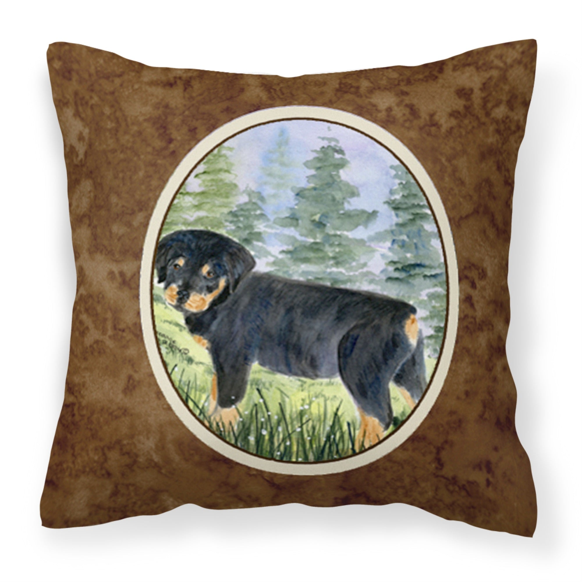 Carolines Treasures SS8057PW1414 Rottweiler Decorative Canvas Fabric Pillow, Large, Multicolor