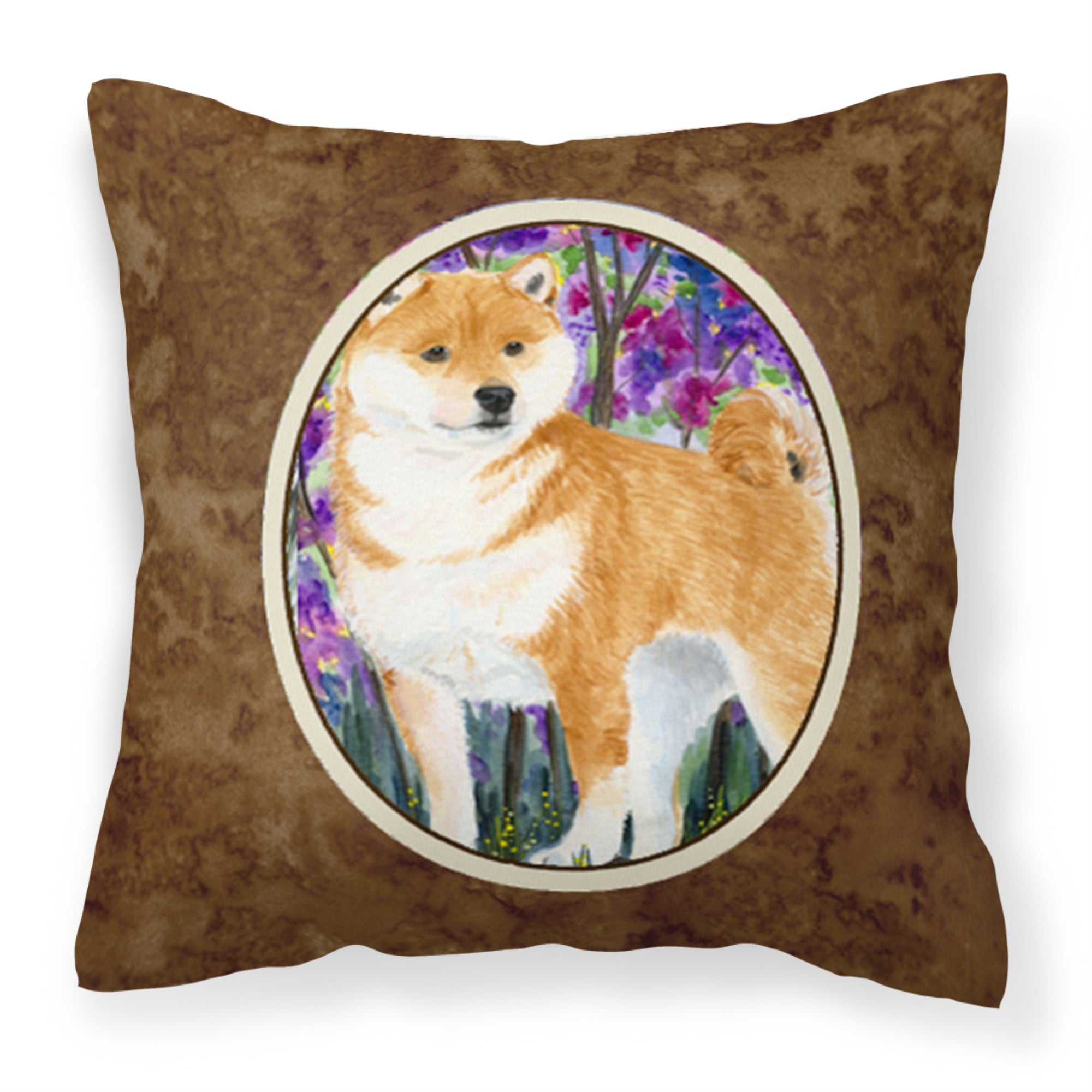 Carolines Treasures SS8061PW1414 Shiba Inu Decorative Canvas Fabric Pillow, Large, Multicolor