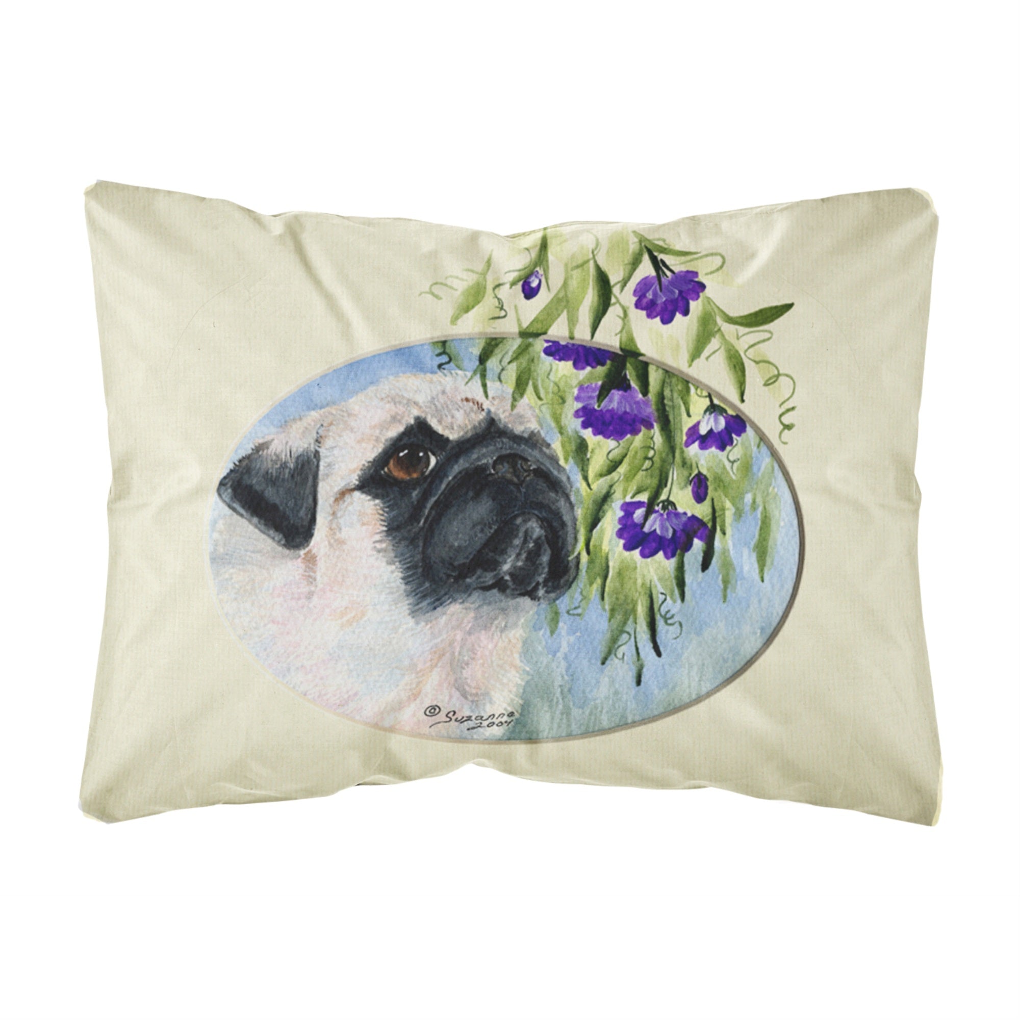 Carolines Treasures SS8064PW1216 Pug Decorative Canvas Fabric Pillow, Large, Multicolor