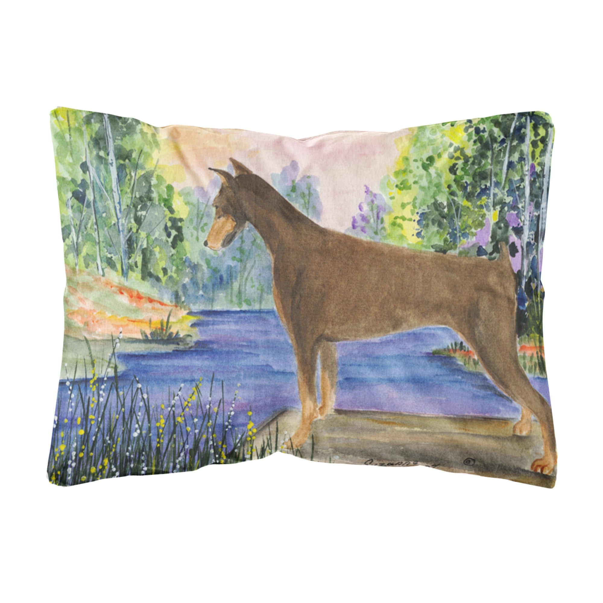 Carolines Treasures SS8066PW1216 Doberman Decorative Canvas Fabric Pillow, Large, Multicolor