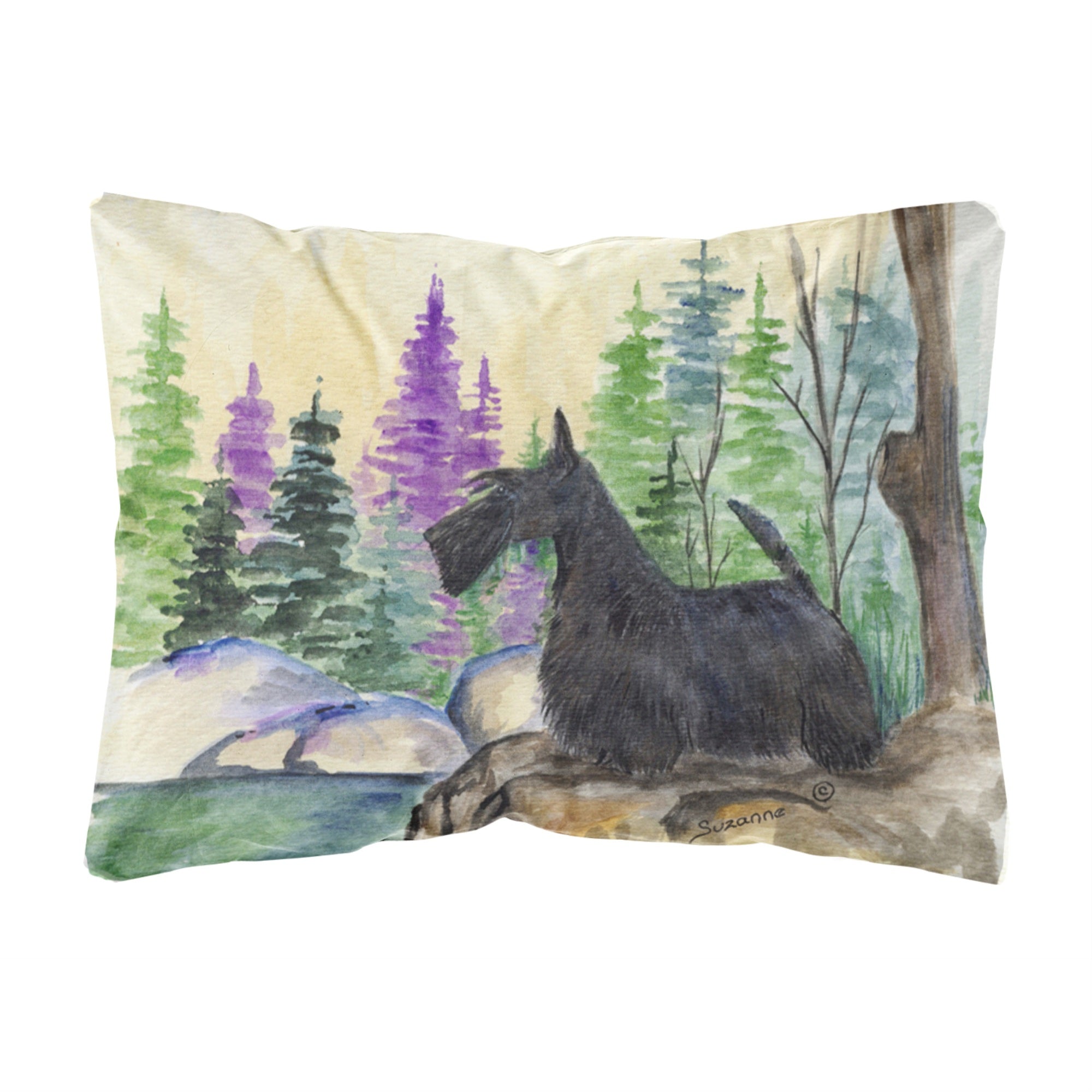 Carolines Treasures SS8101PW1216 Scottish Terrier Decorative Canvas Fabric Pillow, Large, Multicolor
