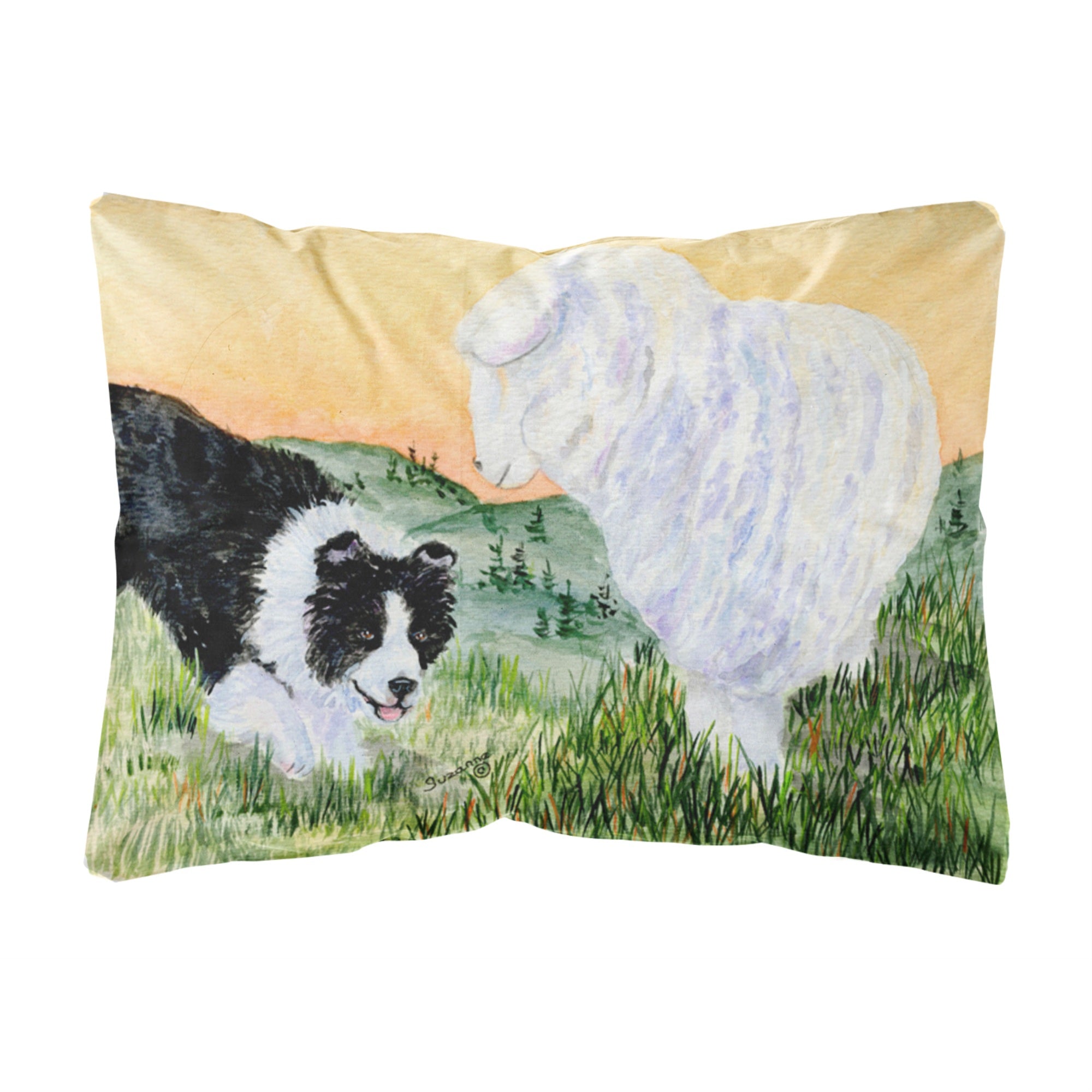 Carolines Treasures SS8103PW1216 Border Collie Decorative Canvas Fabric Pillow, Large, Multicolor