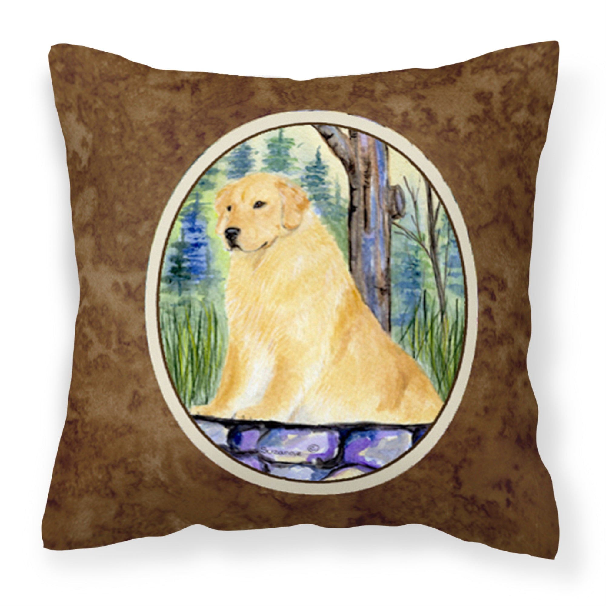 Carolines Treasures SS8111PW1414 Golden Retriever Decorative Canvas Fabric Pillow, Large, Multicolor