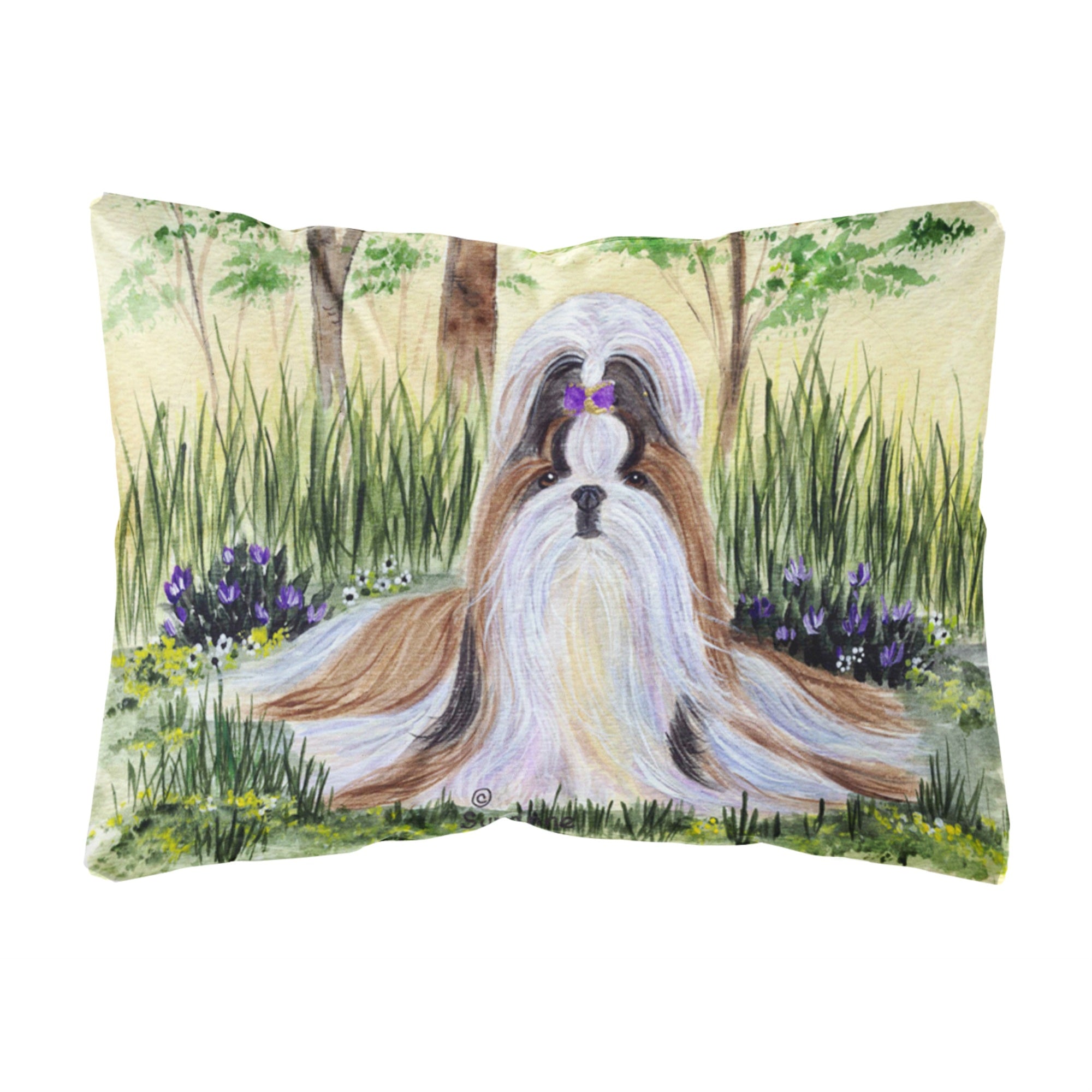 Carolines Treasures SS8112PW1216 Shih Tzu Decorative Canvas Fabric Pillow, Large, Multicolor