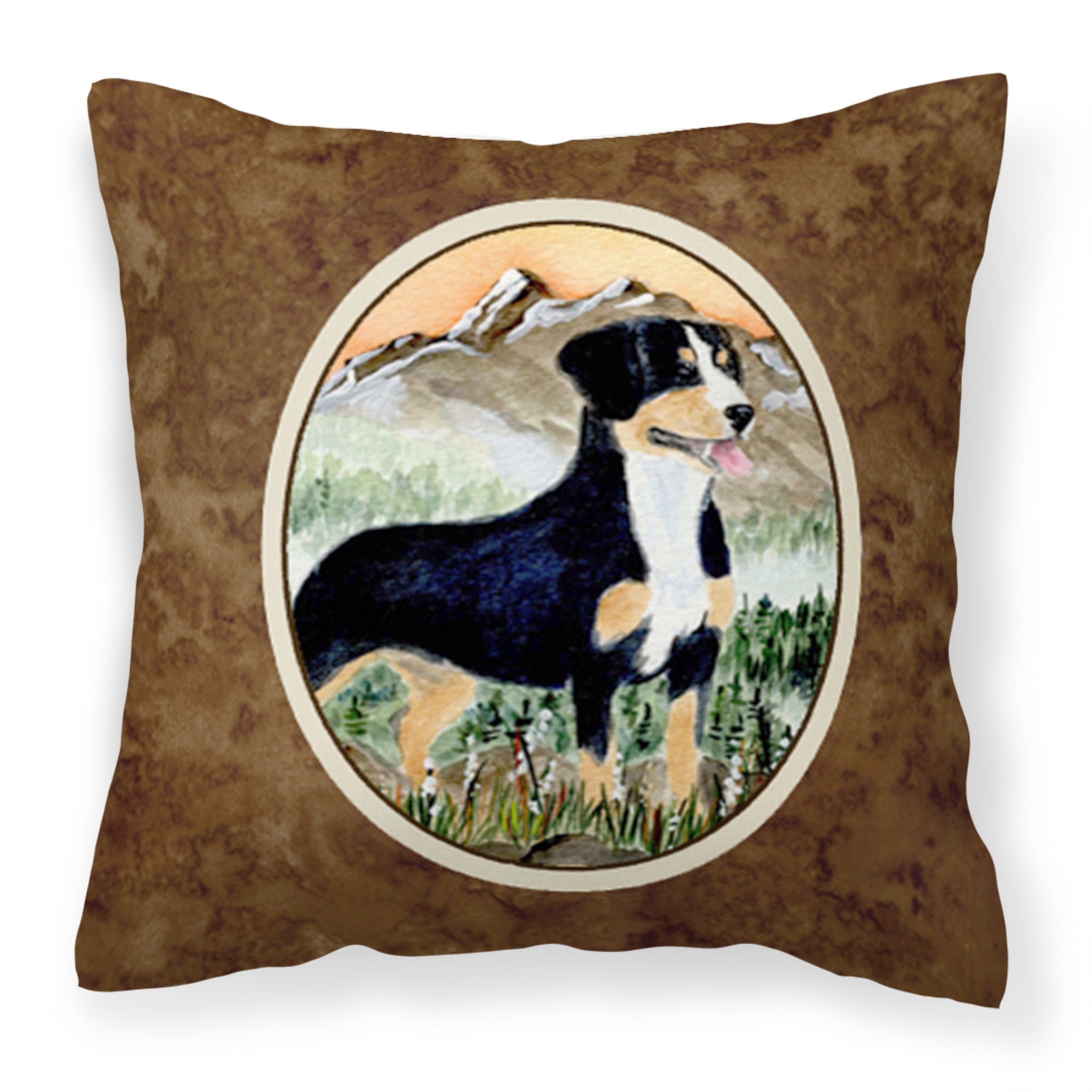 Carolines Treasures SS8119PW1414 Entlebucher Mountain Dog Decorative Canvas Fabric Pillow, Large, Multicolor
