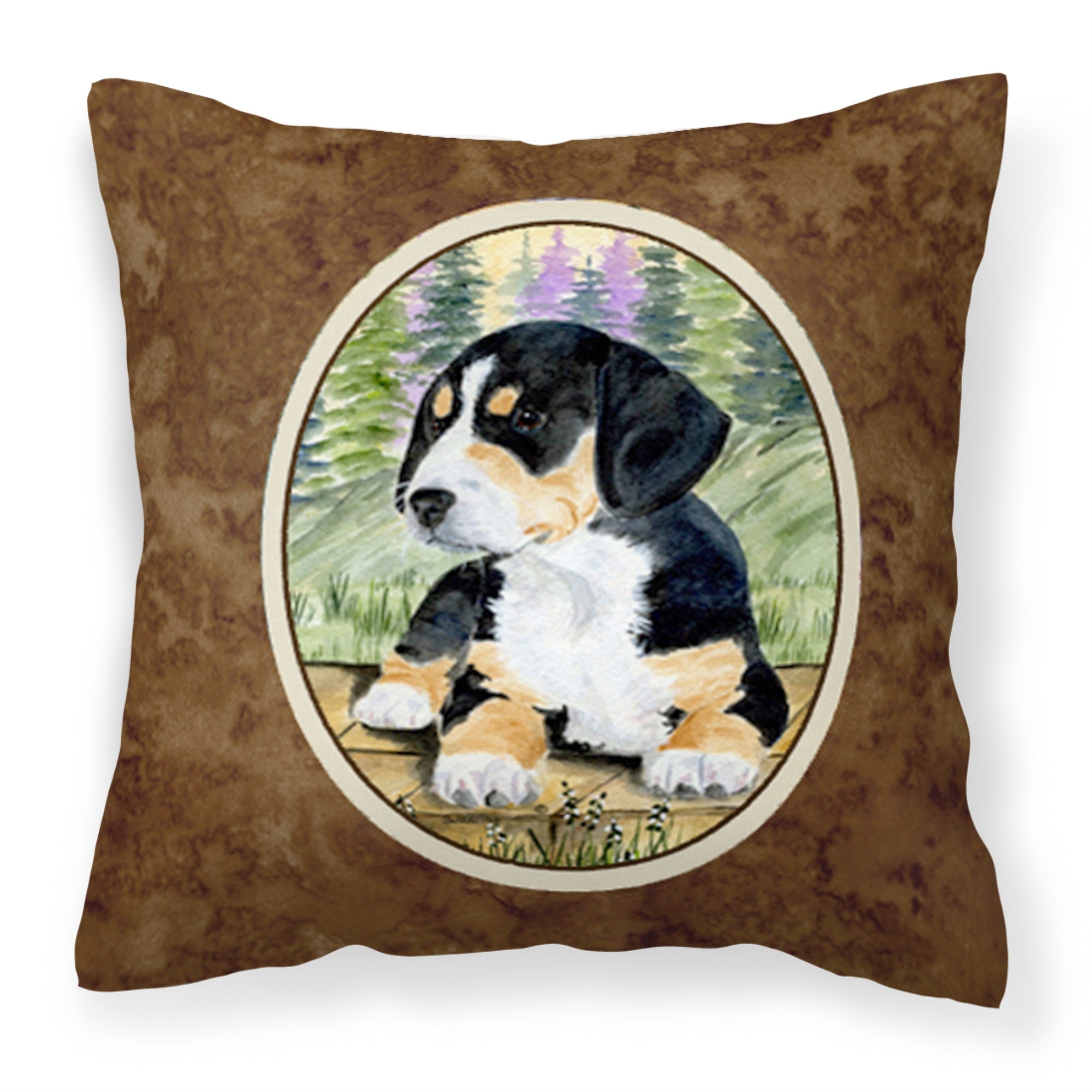 Carolines Treasures SS8132PW1414 Entlebucher Mountain Dog Decorative Canvas Fabric Pillow, Large, Multicolor