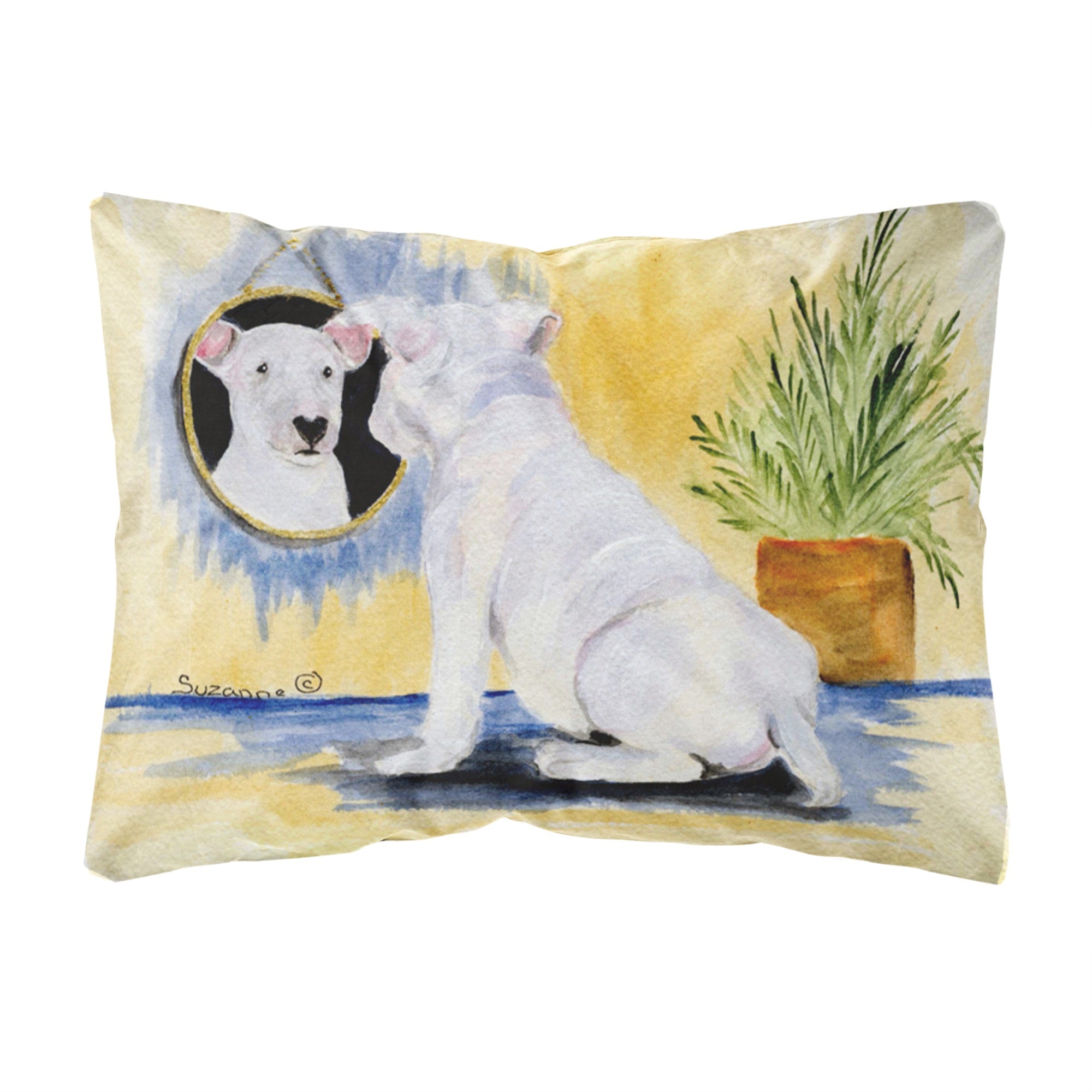 Carolines Treasures SS8135PW1216 Bull Terrier Decorative Canvas Fabric Pillow, Large, Multicolor