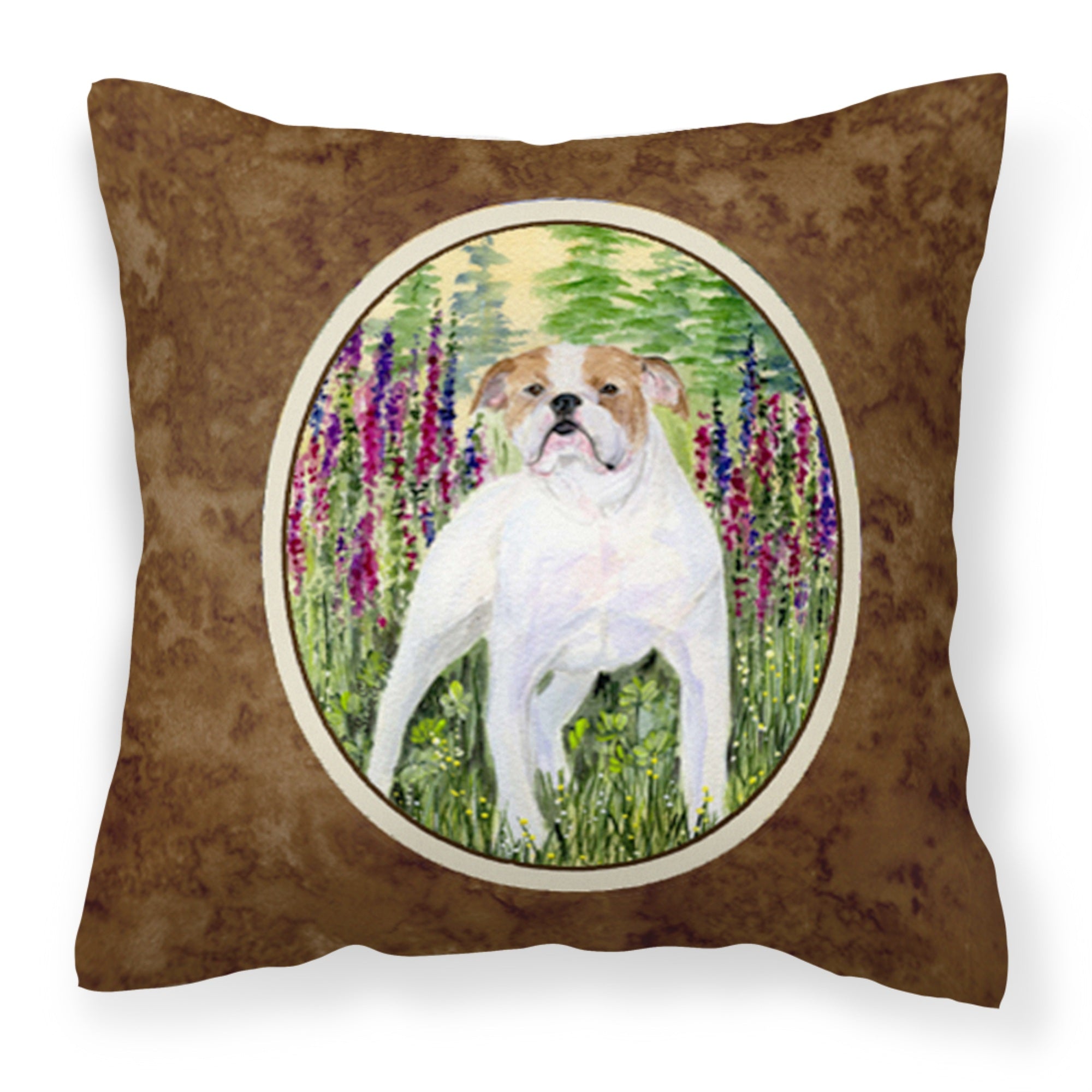 Carolines Treasures SS8156PW1414 English Bulldog Decorative Canvas Fabric Pillow, Large, Multicolor