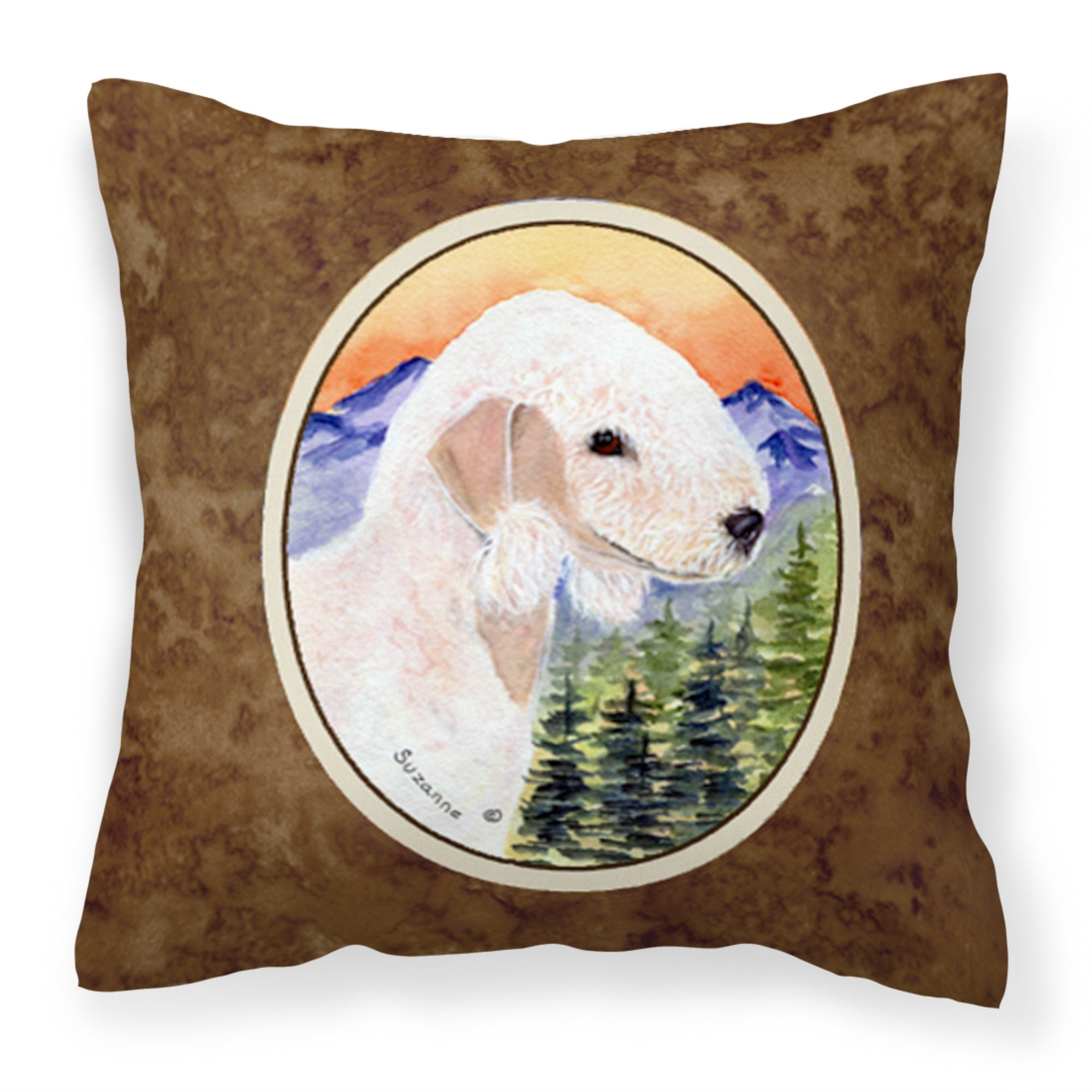 Carolines Treasures SS8158PW1414 Bedlington Terrier Decorative Canvas Fabric Pillow, Large, Multicolor