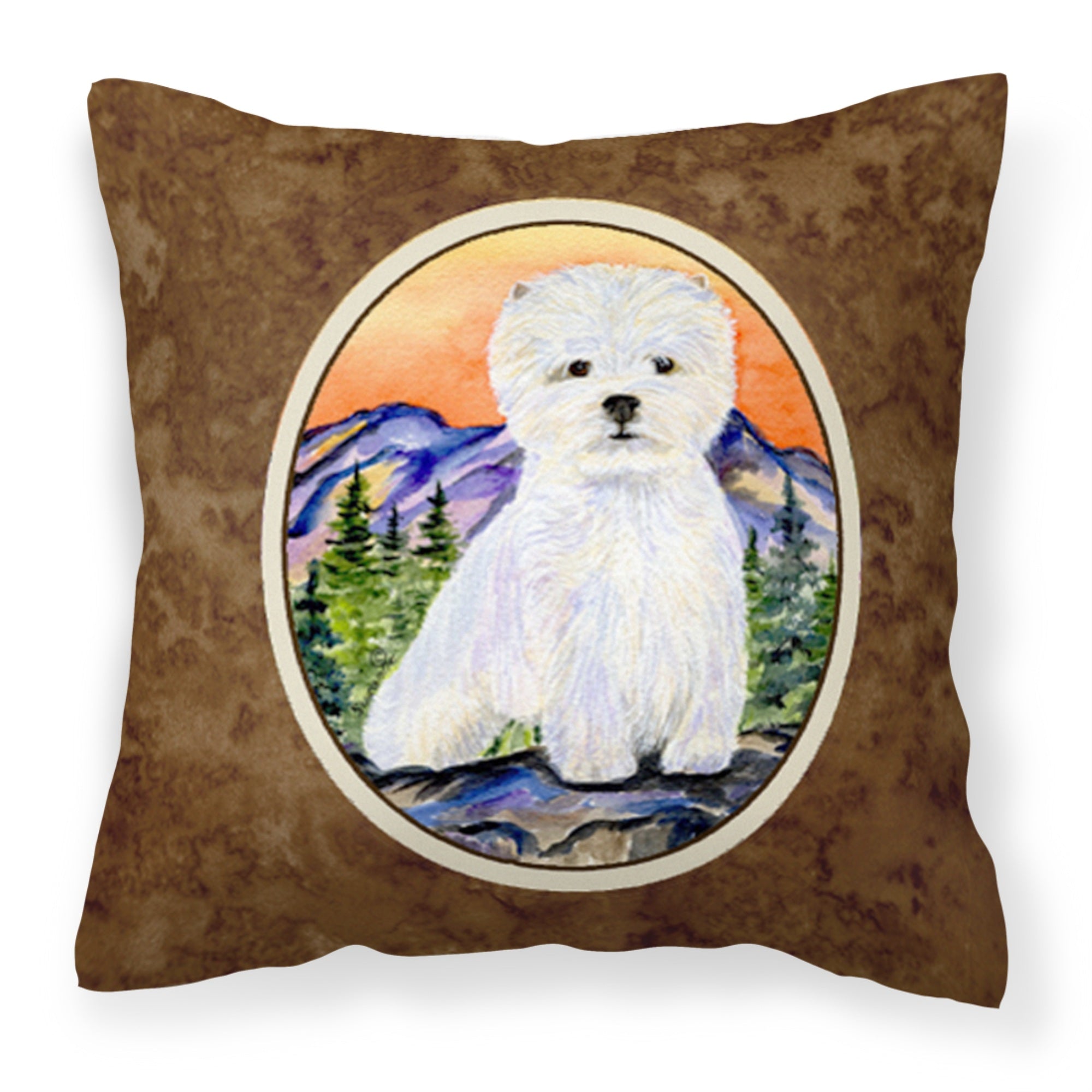 Carolines Treasures SS8159PW1414 Westie Decorative Canvas Fabric Pillow, Large, Multicolor