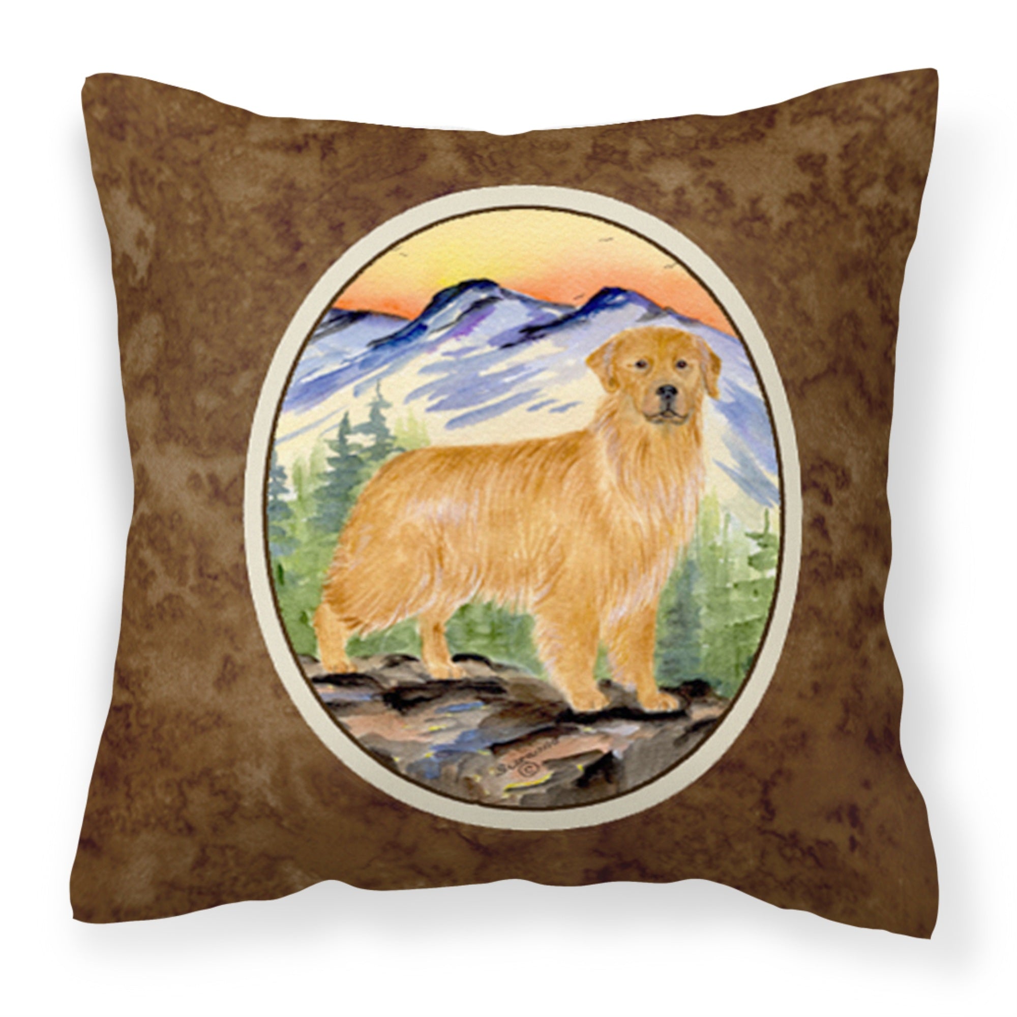 Carolines Treasures SS8163PW1414 Golden Retriever Decorative Canvas Fabric Pillow, Large, Multicolor