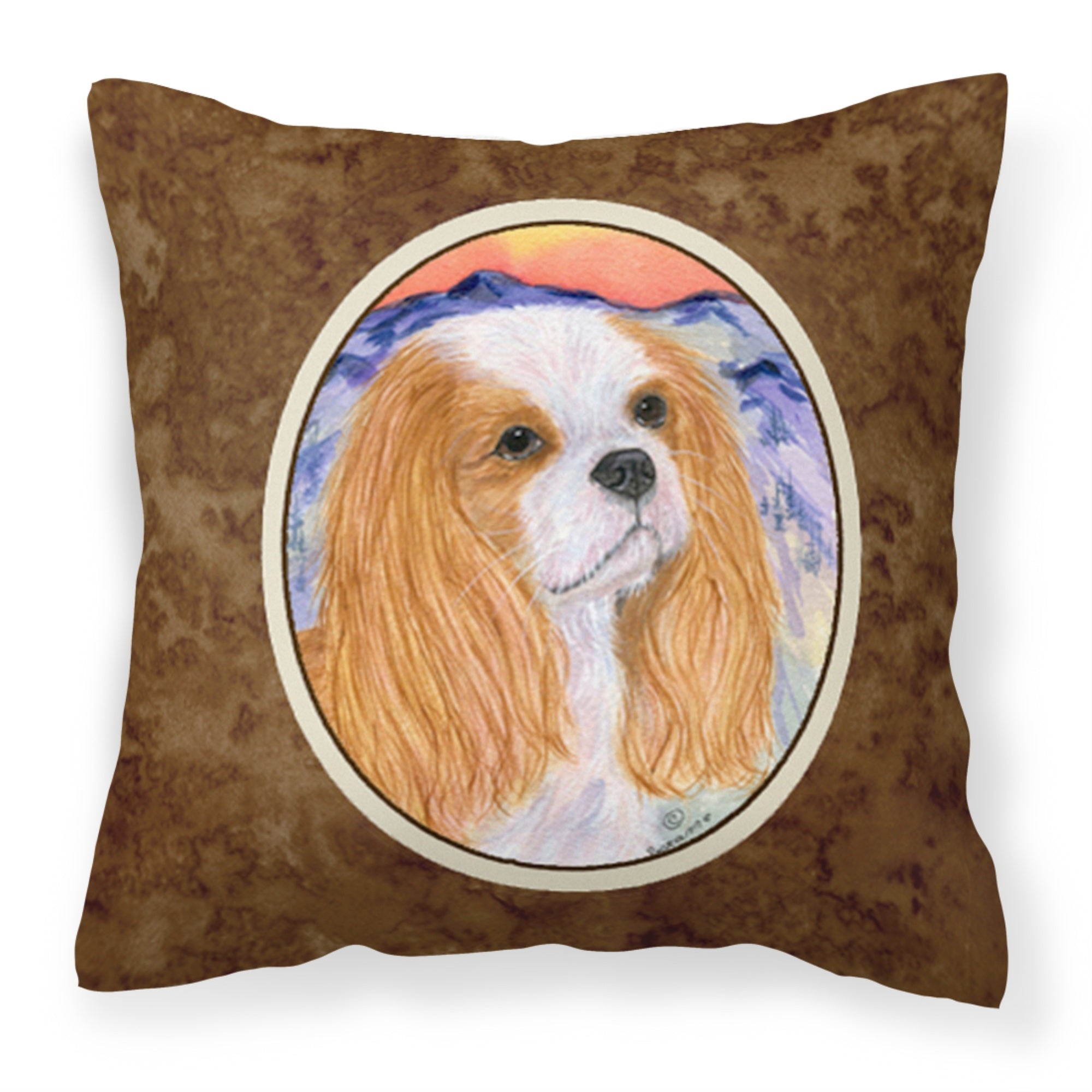 Carolines Treasures SS8164PW1414 Cavalier Spaniel Decorative Canvas Fabric Pillow, Large, Multicolor