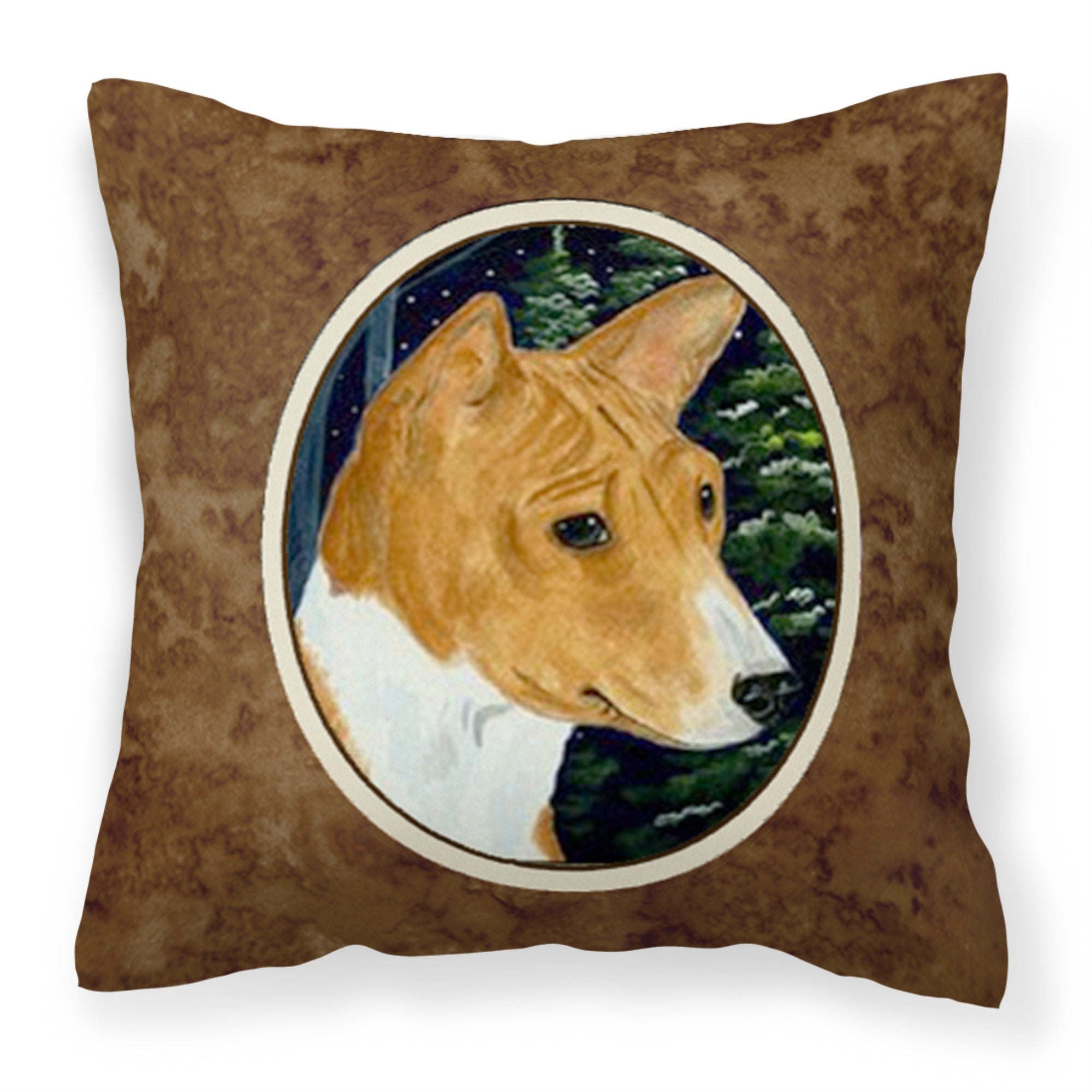 Carolines Treasures SS8172PW1414 Basenji Decorative Canvas Fabric Pillow, Large, Multicolor