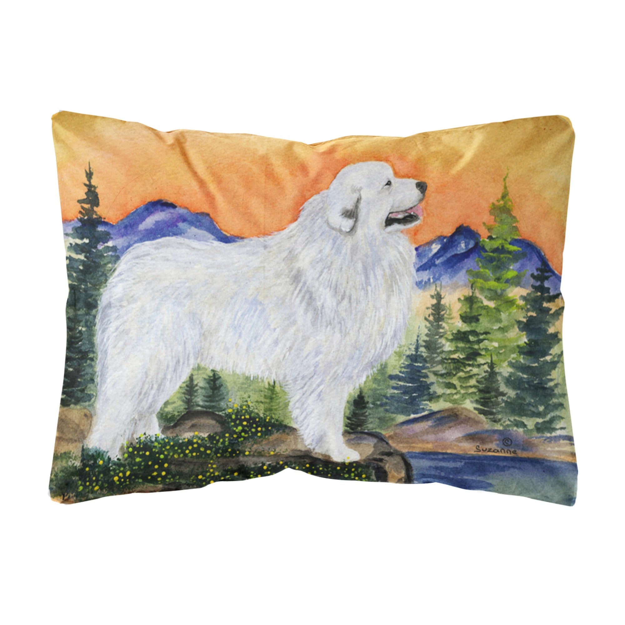 Carolines Treasures SS8183PW1216 Great Pyrenees Decorative Canvas Fabric Pillow, Large, Multicolor