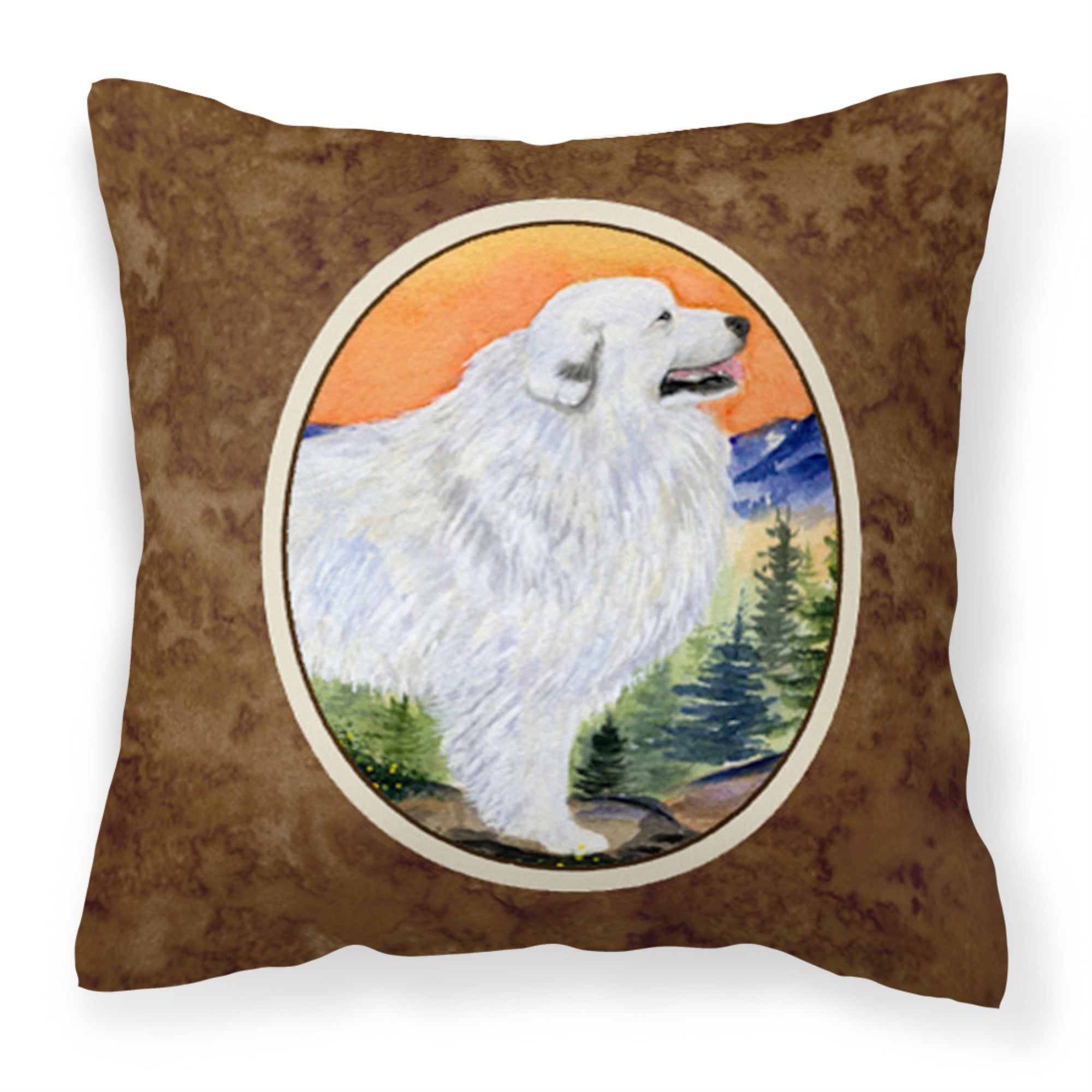 Carolines Treasures SS8183PW1414 Great Pyrenees Decorative Canvas Fabric Pillow, Large, Multicolor