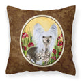 Carolines Treasures SS8185PW1414 Chinese Crested Decorative Canvas Fabric Pillow, Large, Multicolor