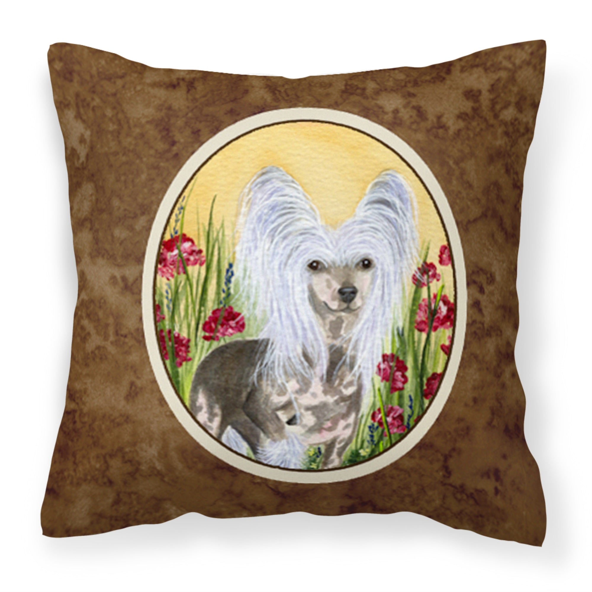 Carolines Treasures SS8185PW1414 Chinese Crested Decorative Canvas Fabric Pillow, Large, Multicolor