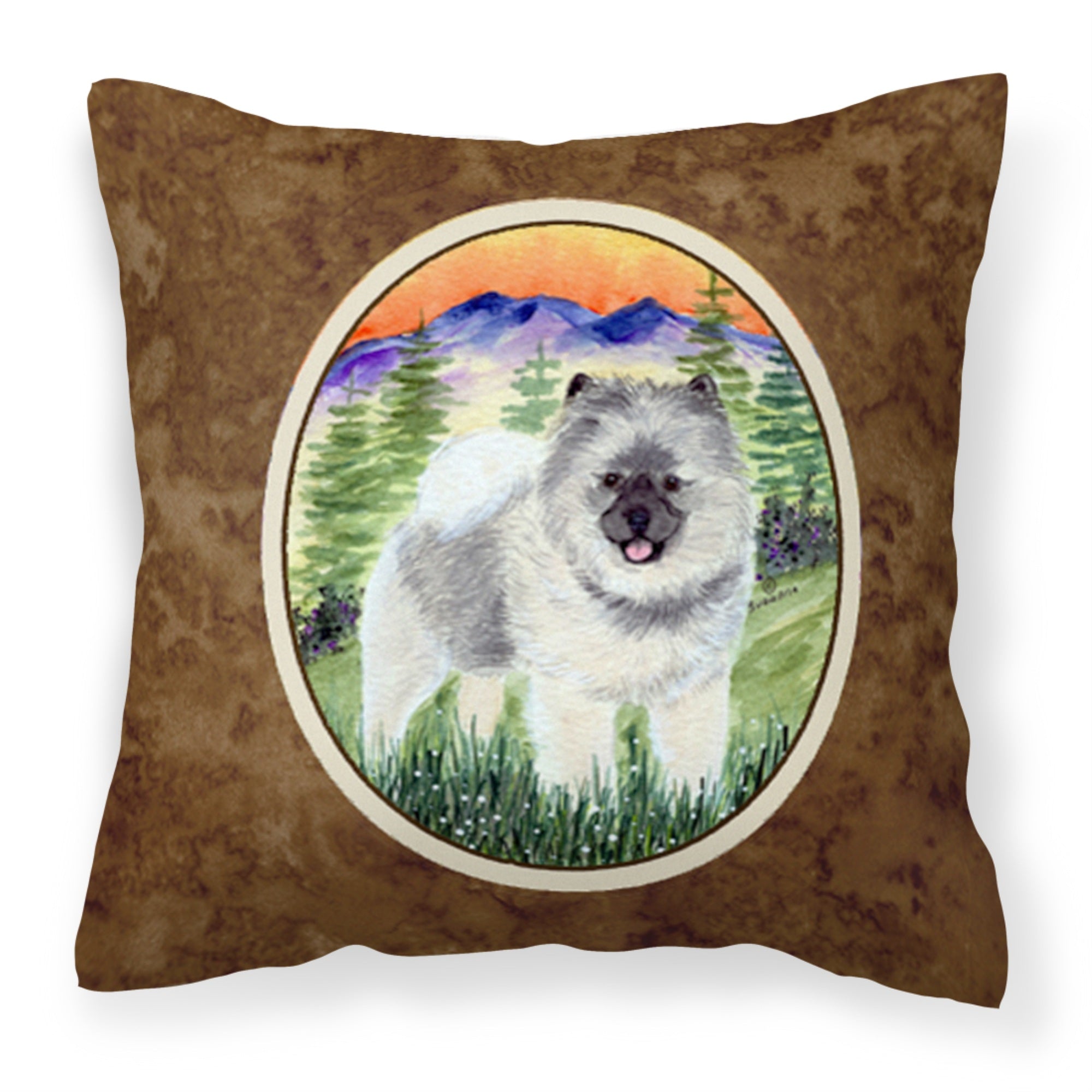Carolines Treasures SS8192PW1414 Keeshond Decorative Canvas Fabric Pillow, Large, Multicolor