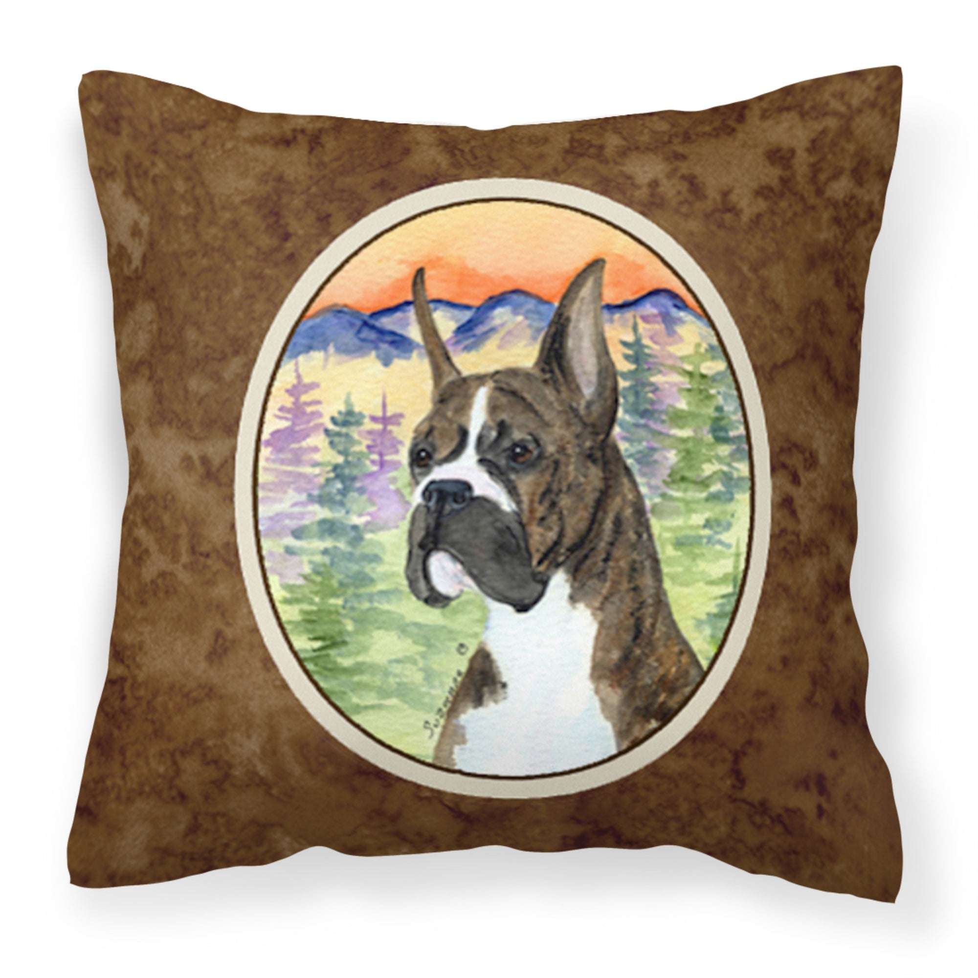 Carolines Treasures SS8199PW1414 Boxer Decorative Canvas Fabric Pillow, Large, Multicolor