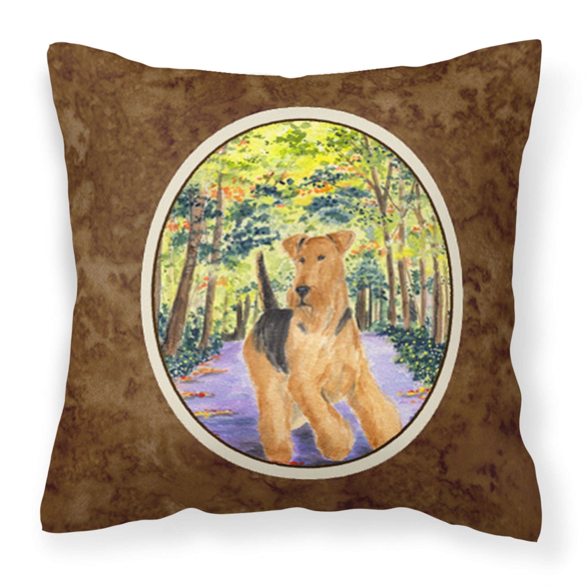 Carolines Treasures SS8208PW1414 Airedale Decorative Canvas Fabric Pillow, Large, Multicolor