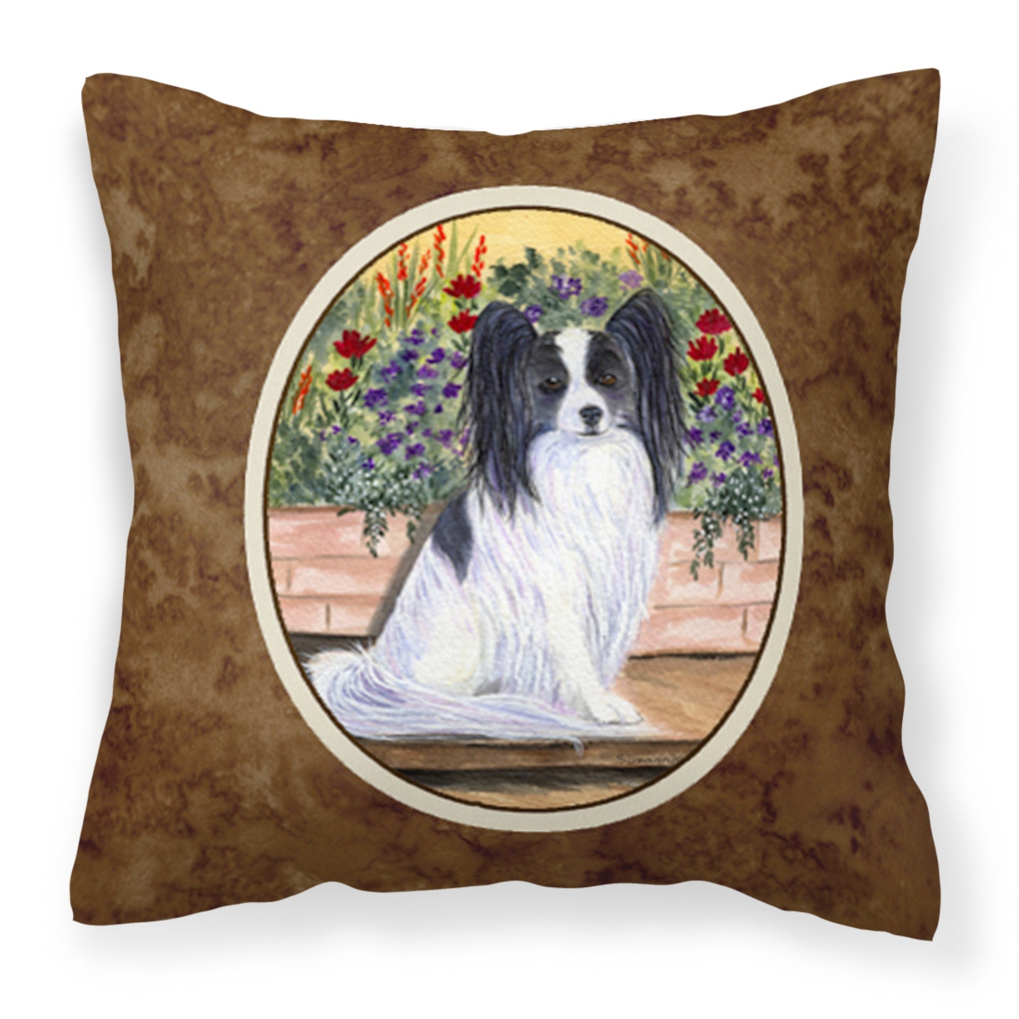 Carolines Treasures SS8210PW1414 Papillon Decorative Canvas Fabric Pillow, Large, Multicolor