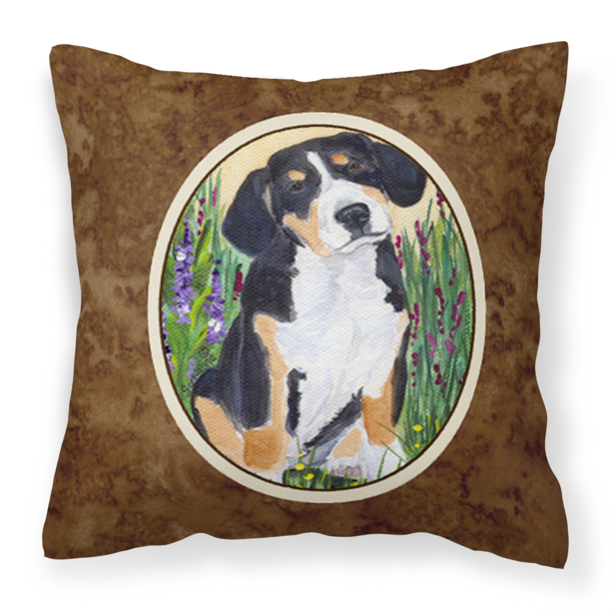 Carolines Treasures SS8216PW1414 Entlebucher Mountain Dog Decorative Canvas Fabric Pillow, Large, Multicolor