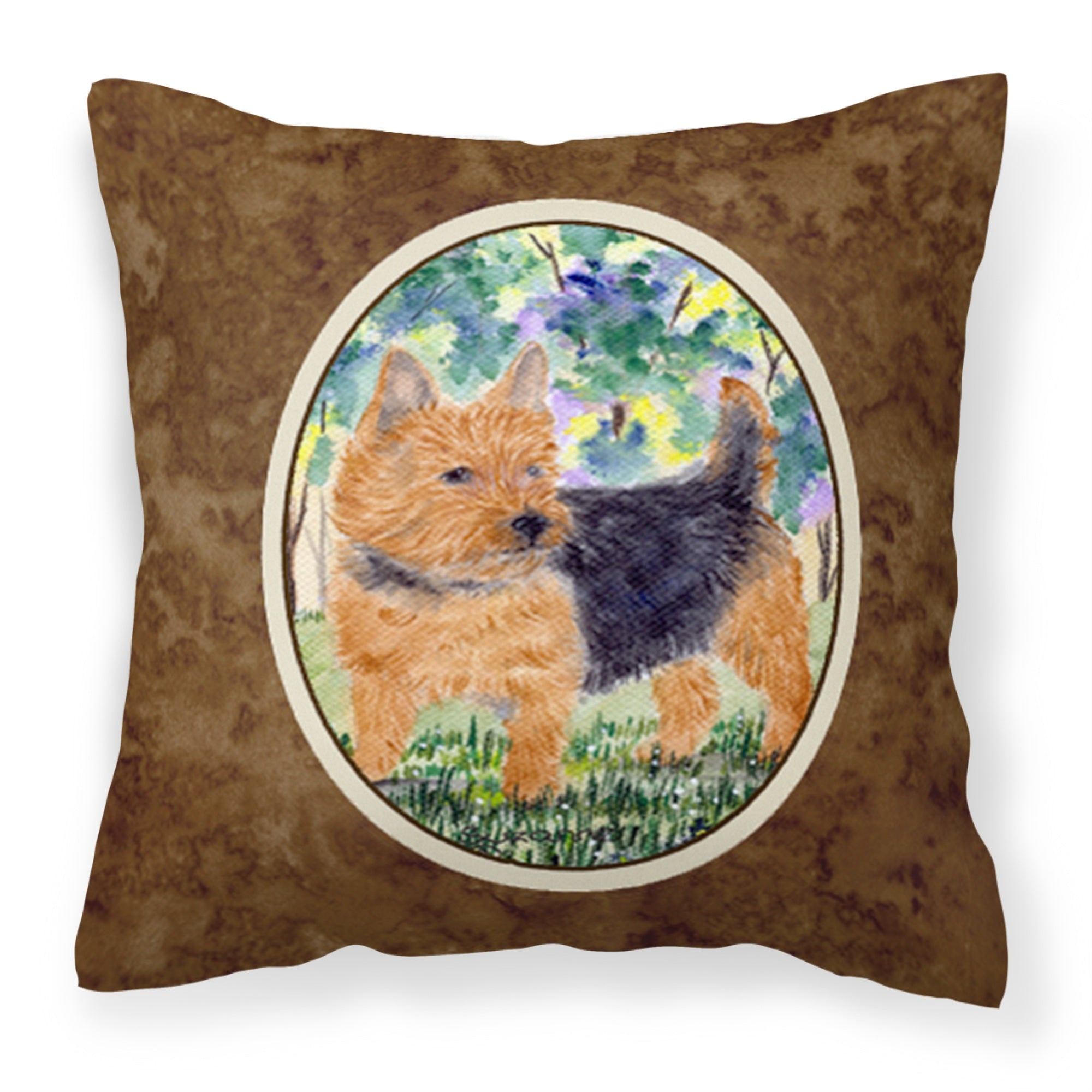 Carolines Treasures SS8218PW1414 Norwich Terrier Decorative Canvas Fabric Pillow, Large, Multicolor